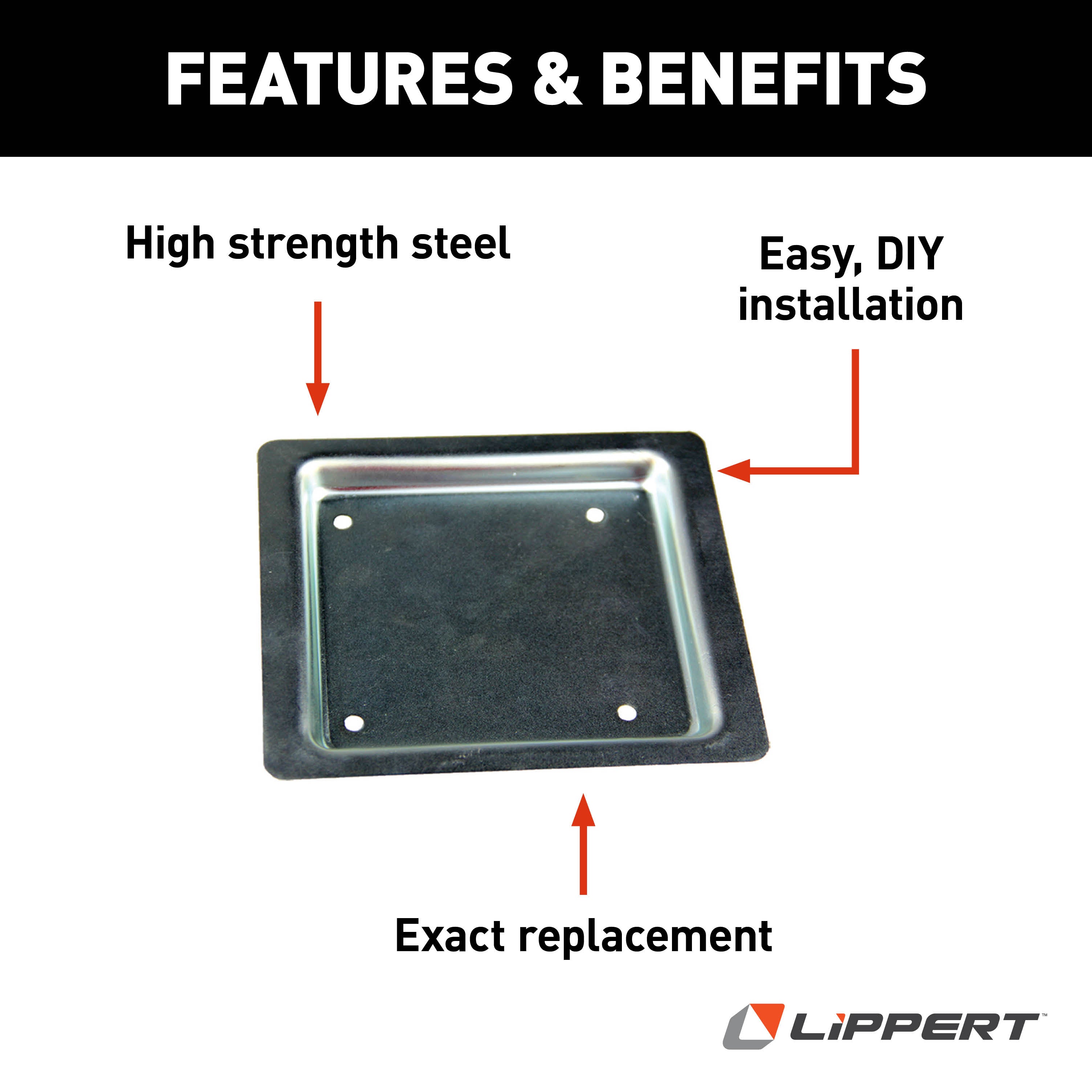 Lippert Slam Latch Rv Baggage Door Mounting Plate - Steel #227840 - Image 3