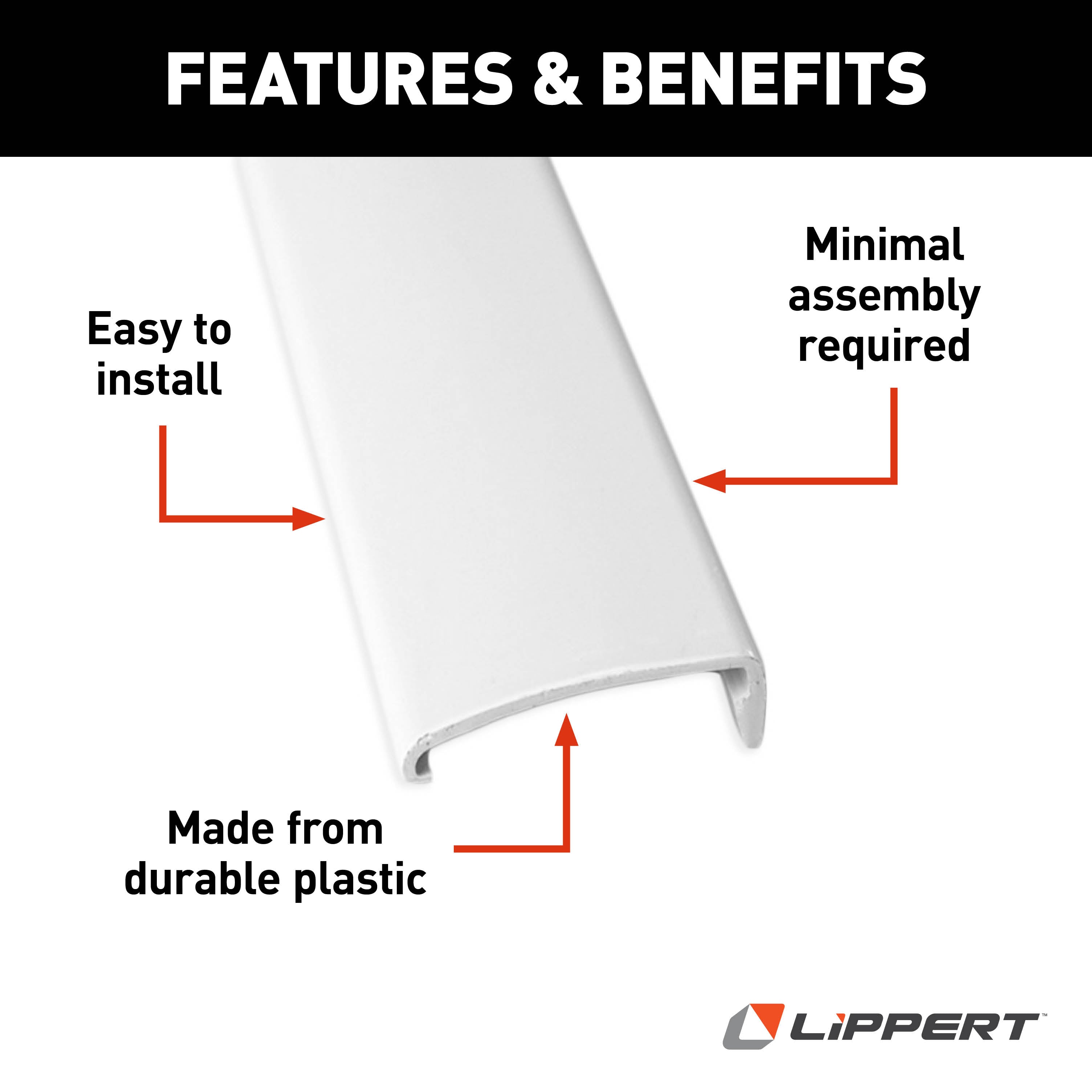Lippert 76" Snap Trim Screw Cover - White #326191 - Image 3