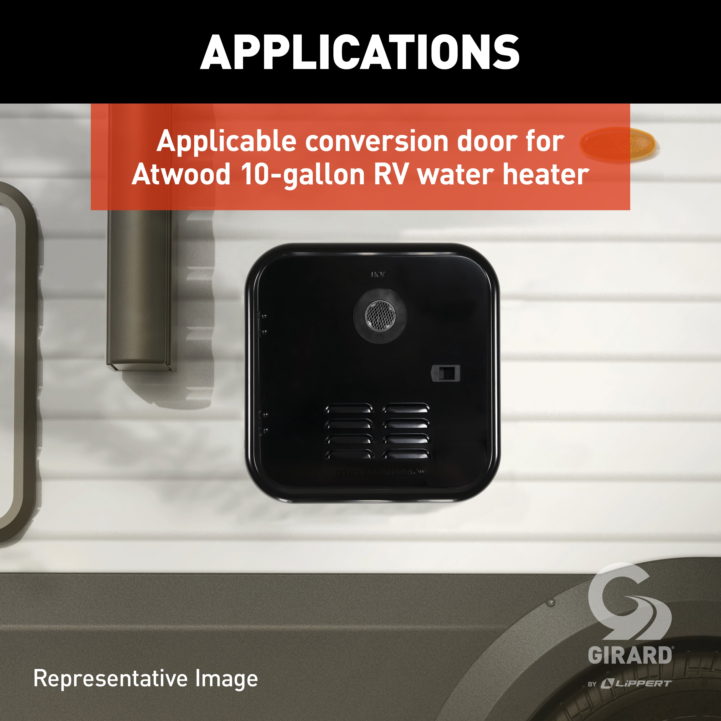 Girard Rv Water Heater Door Installation Kit - 10-Gallon, Black #2Gwhdas10B - Image 4