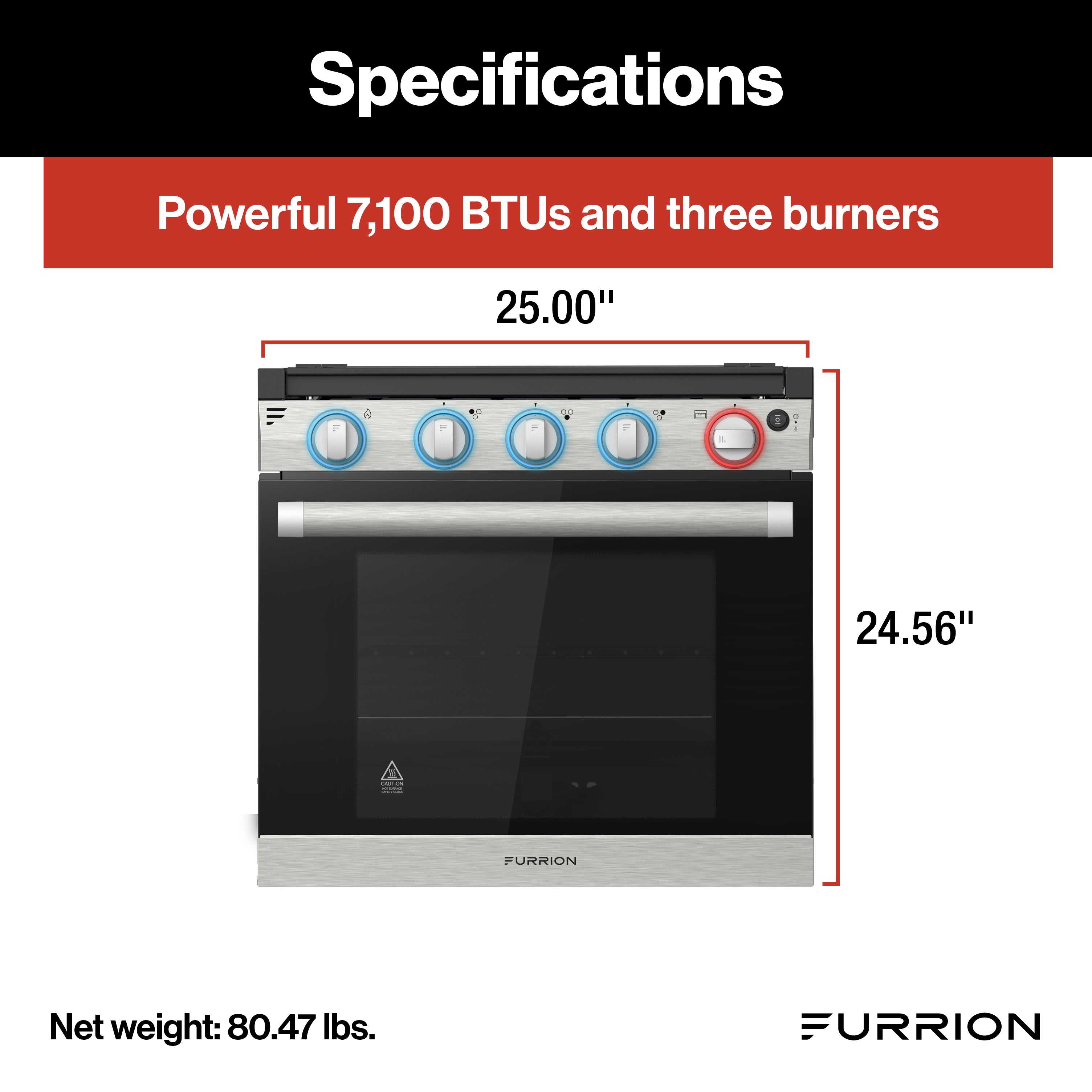 Furrion 2-In-1 Rv Gas Range Oven - 21" Stainless Steel #Fgr21G3A1-Sg - Image 4