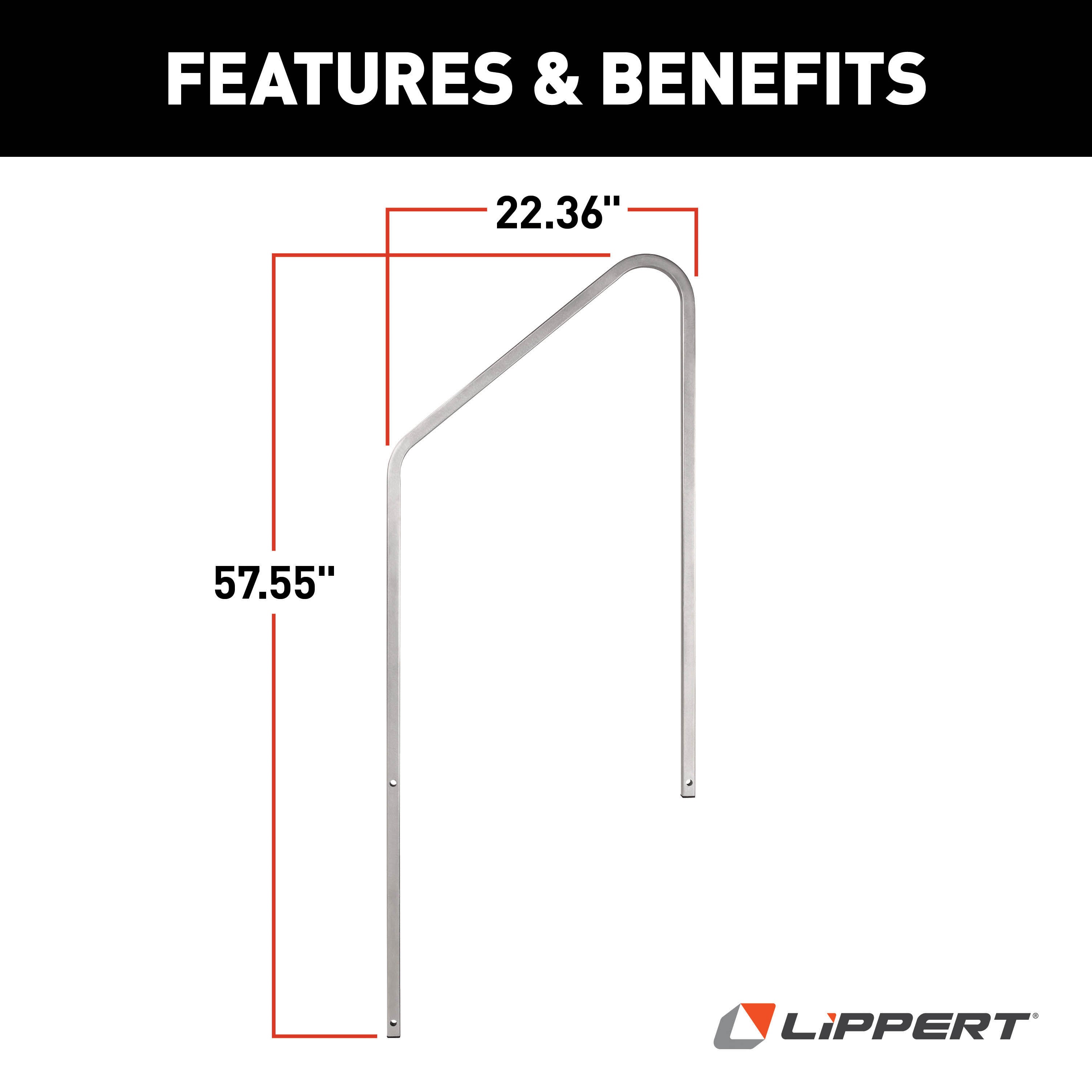 Lippert Victory Step Entry Assist Handrail For Rv Steps - Image 3