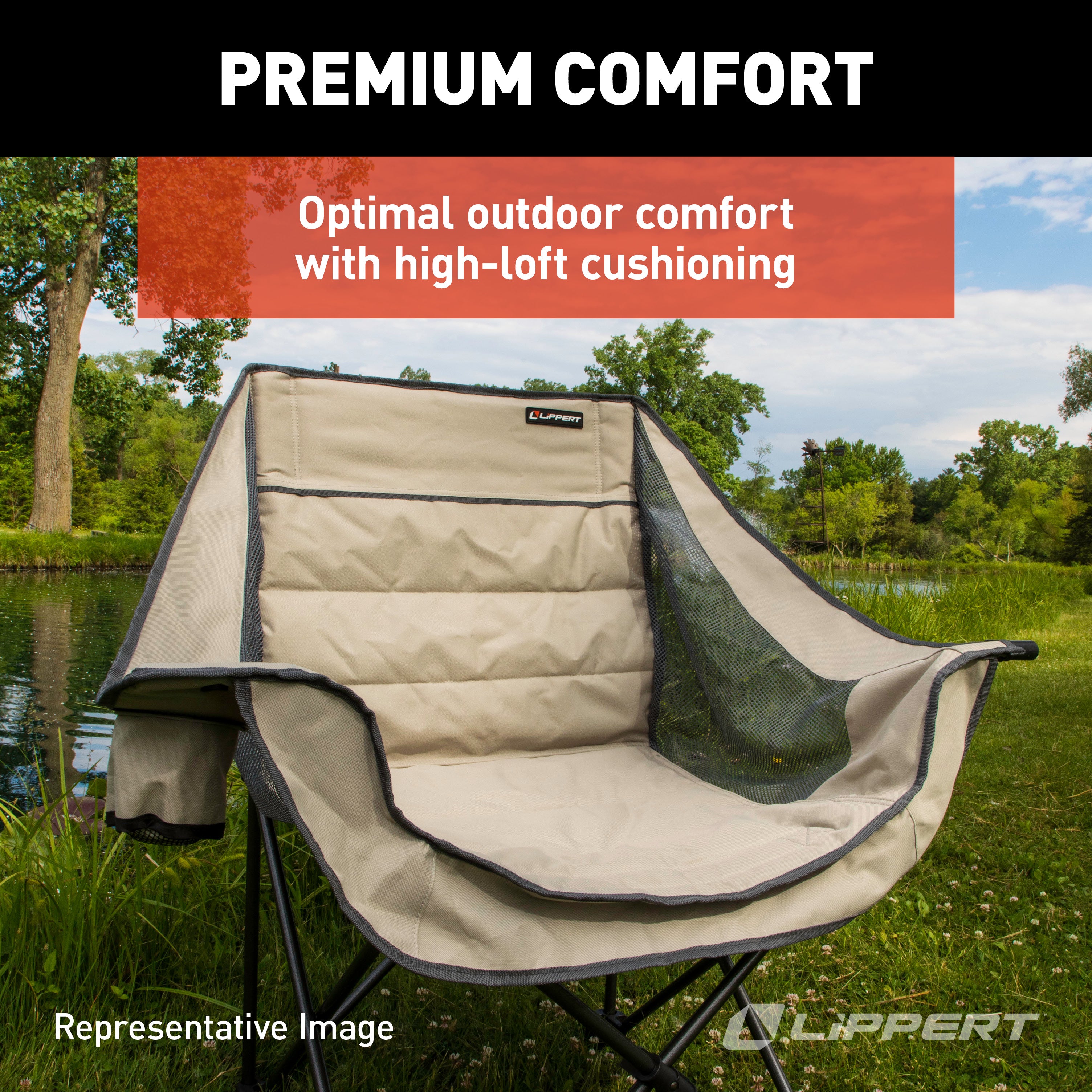 Lippert Campfire Folding Chair - Dark Grey - Image 4