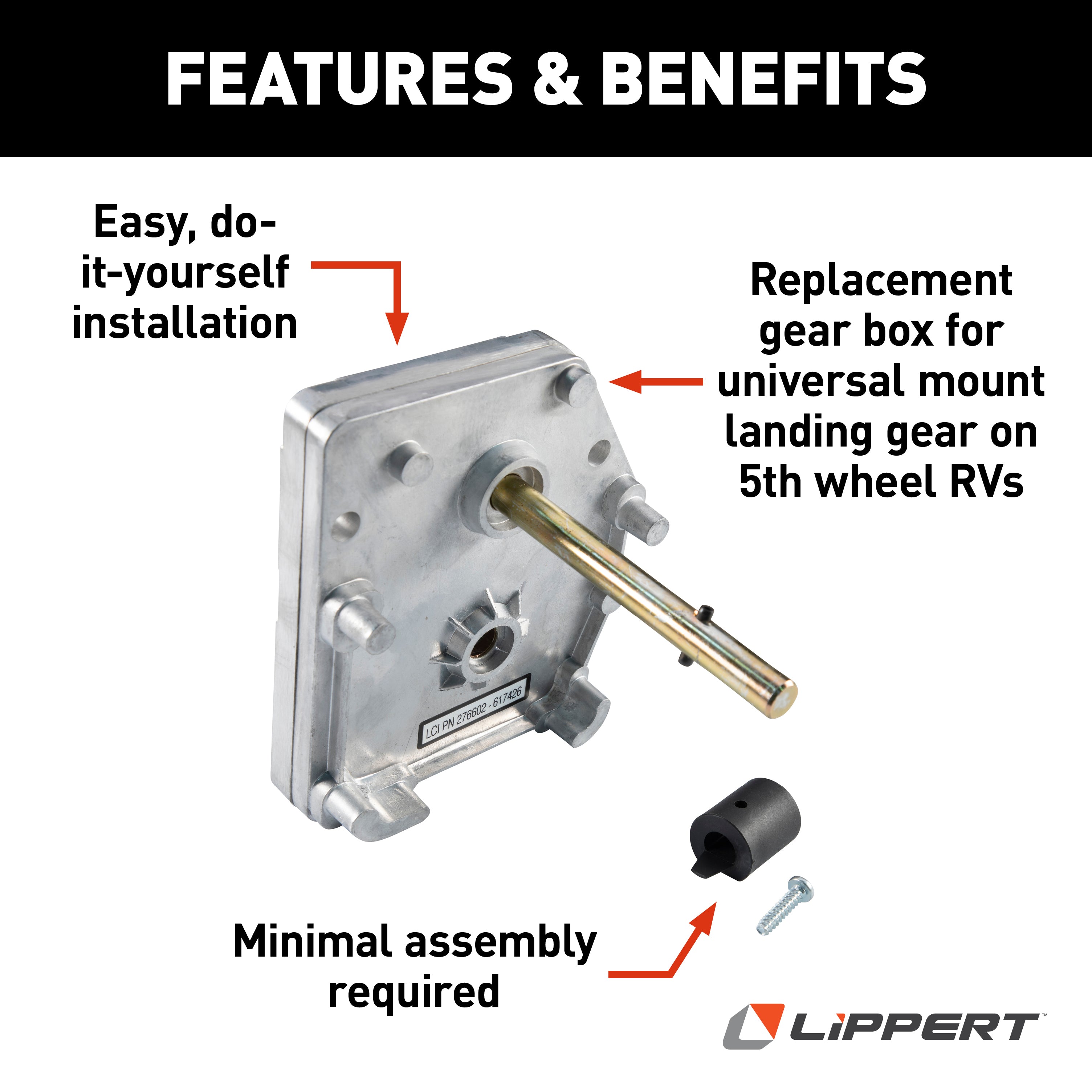 Lippert Universal-Mount 5Th Wheel Landing Gear Aluminum Gear Box #276602 - Image 3