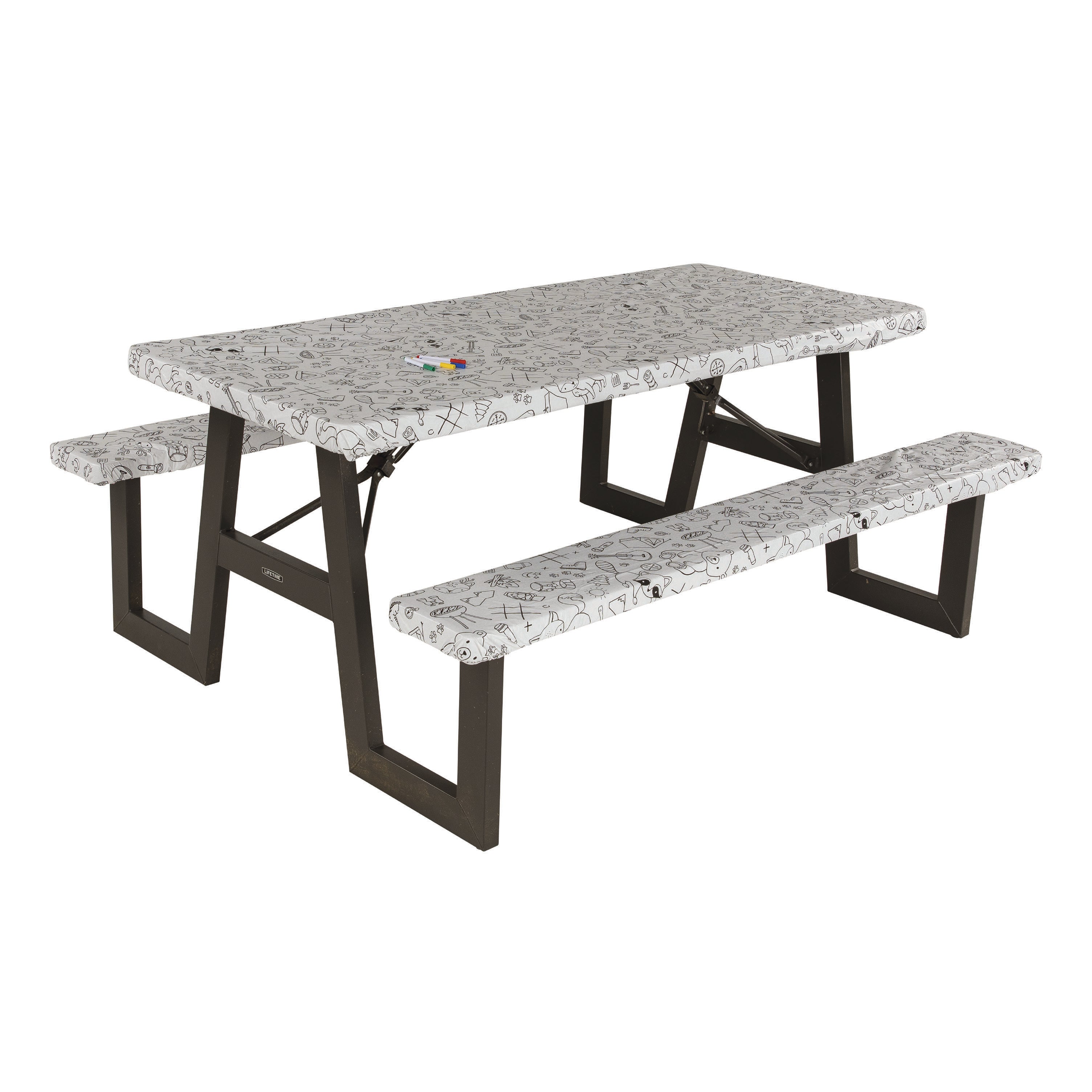 Lippert Vinyl Tablecloth With Bench Covers - Color Escape #2023051696 - Image 1