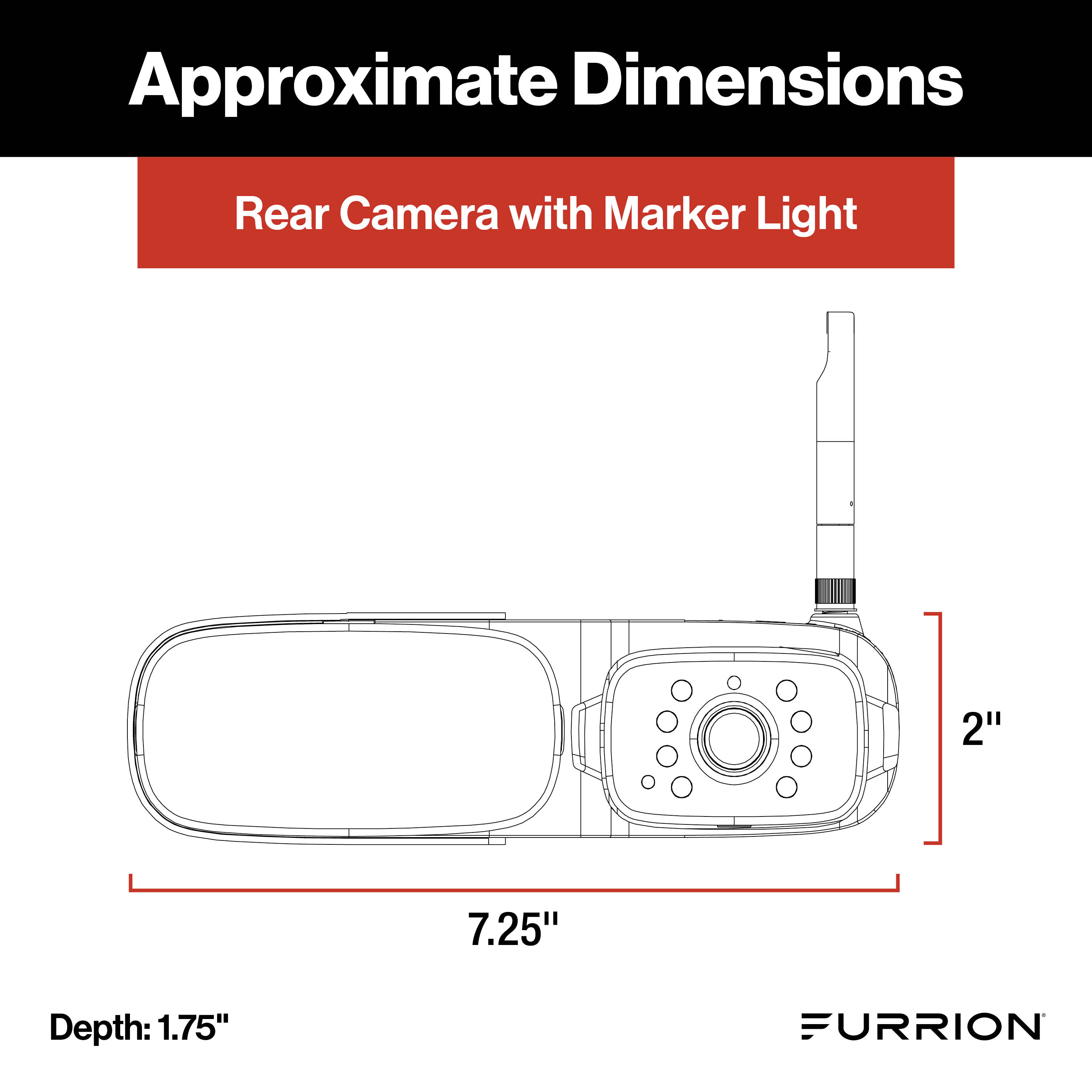 Furrion Vision S+ Rv Observation System - 7" Monitor, Side Cameras With Led Marker Lights, Sharkfin Camera, Rear Camera With Led Marker Light #Fos7Htapm - Image 5