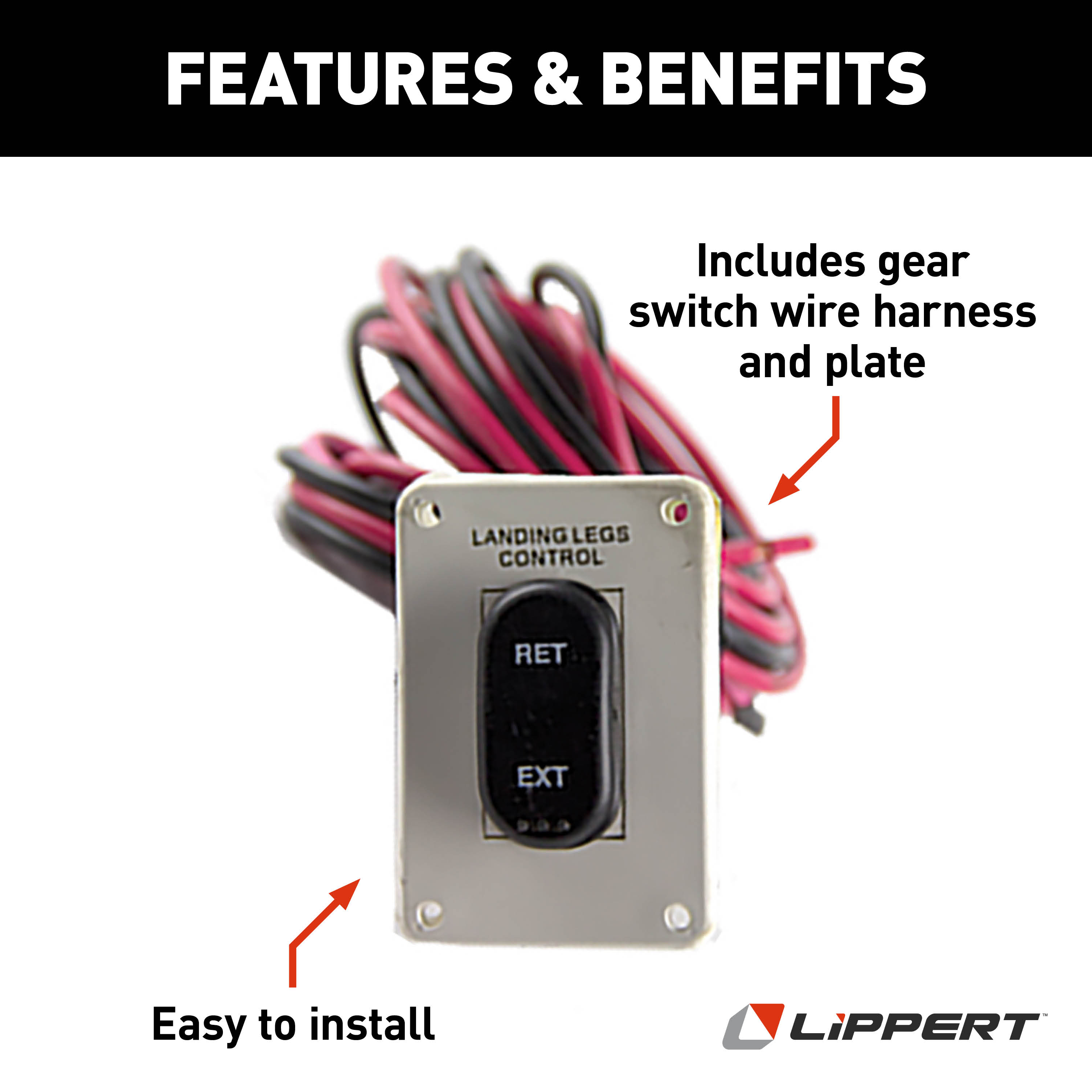 Lippert Replacement Rv Landing Gear White Ip-Rated Switch & Harness #145236 - Image 2