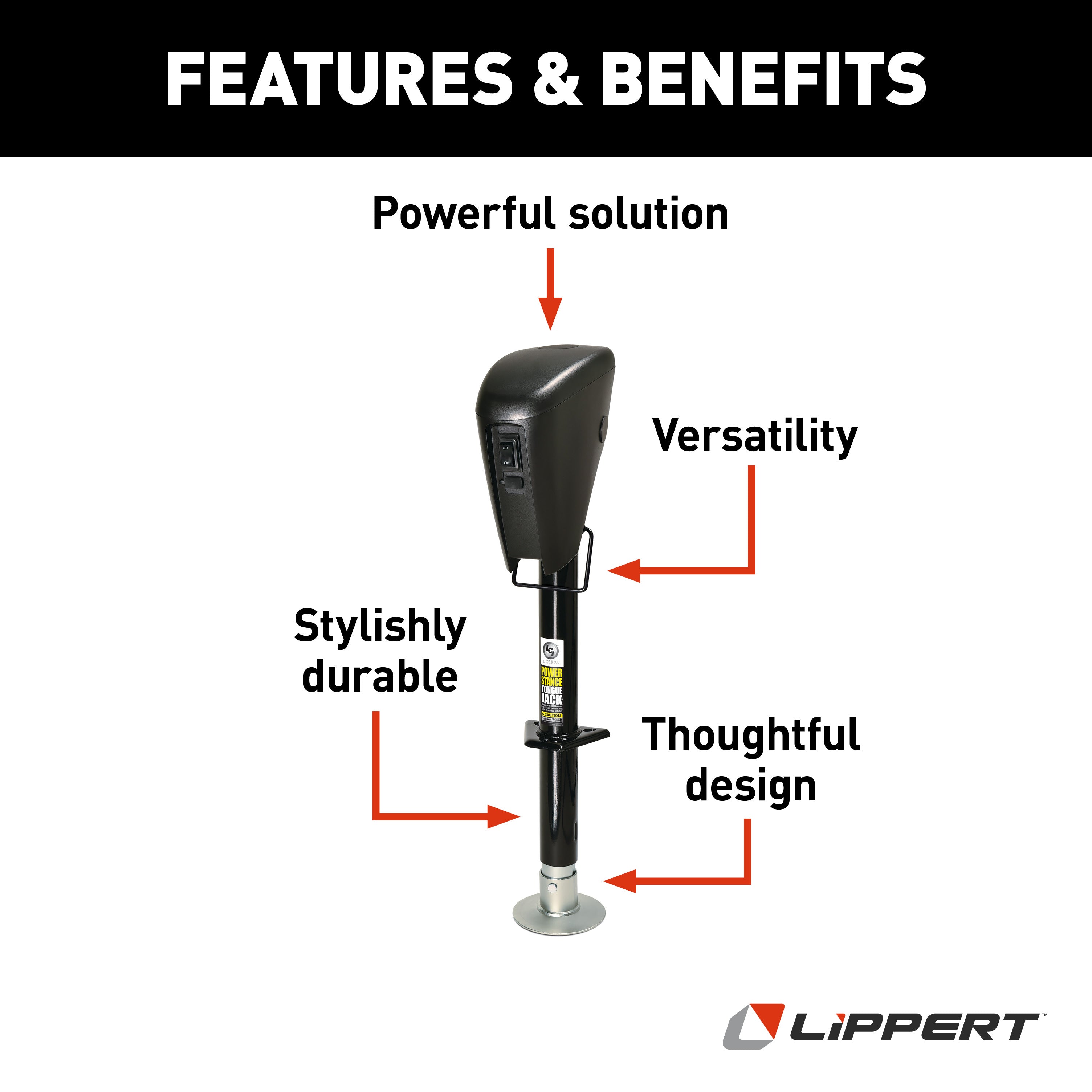 Lippert Power Stance Electric Trailer Tongue Jack - 3,500 Lbs. #813748 - Image 3