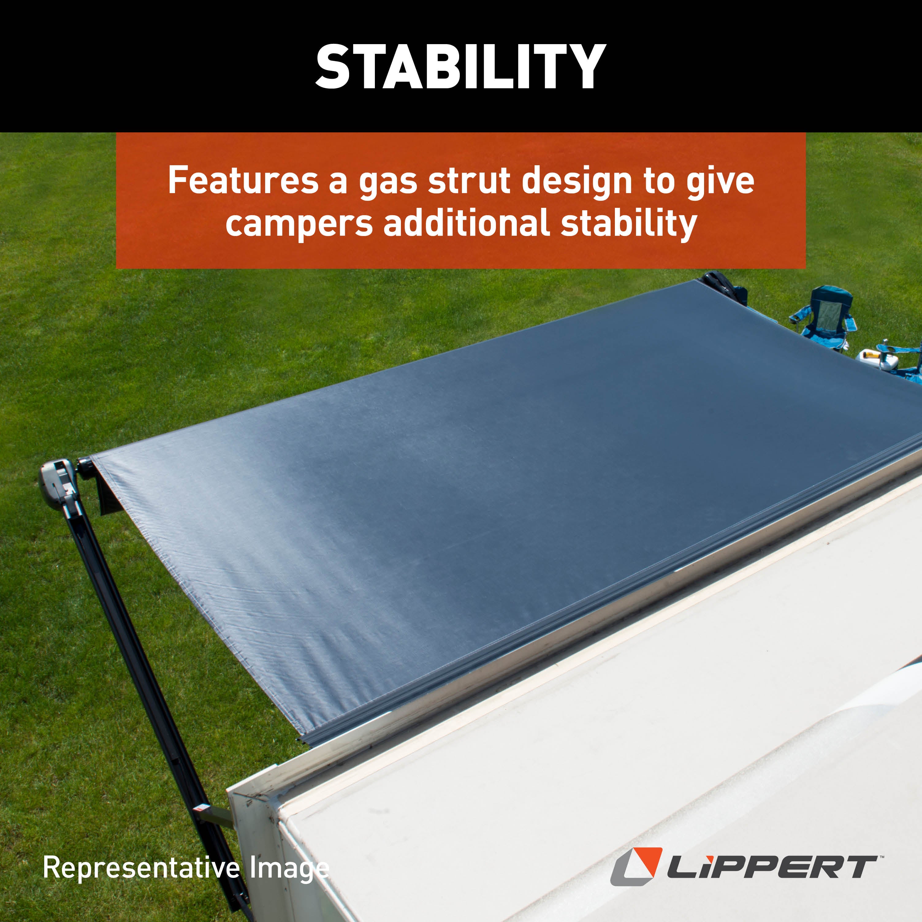 Solera 69" Standard Flat Awning Support Arm Assembly - White #281152 - Image 3