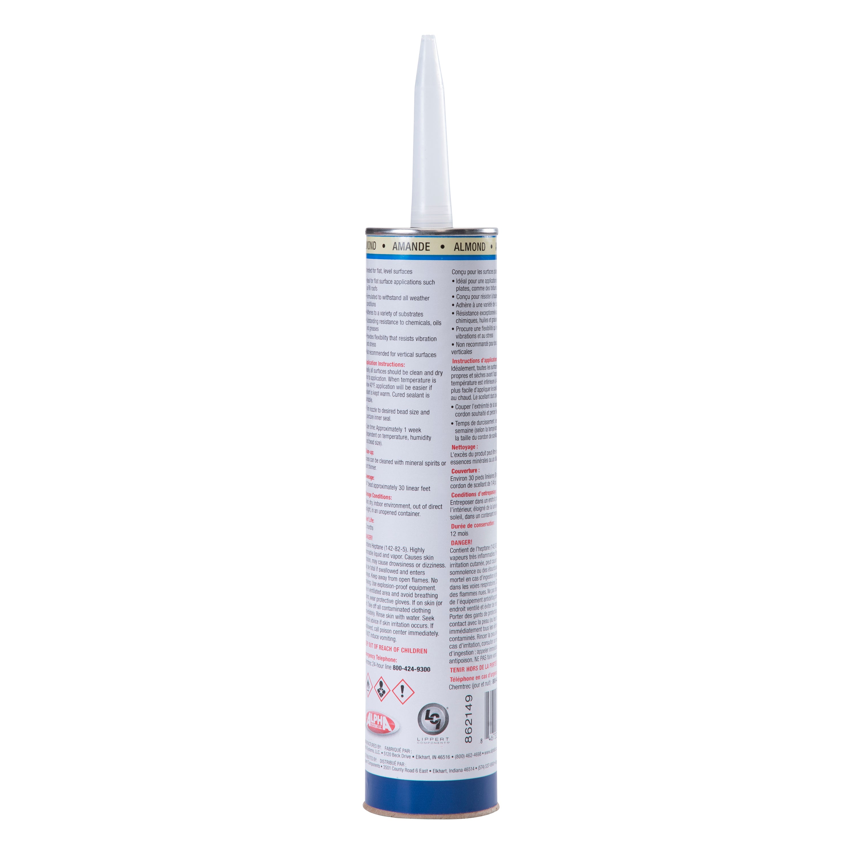 Alpha Systems - 1021 Low Voc Self-Leveling Lap Sealant, Almond (10.3 Oz. Tube) - Image 2