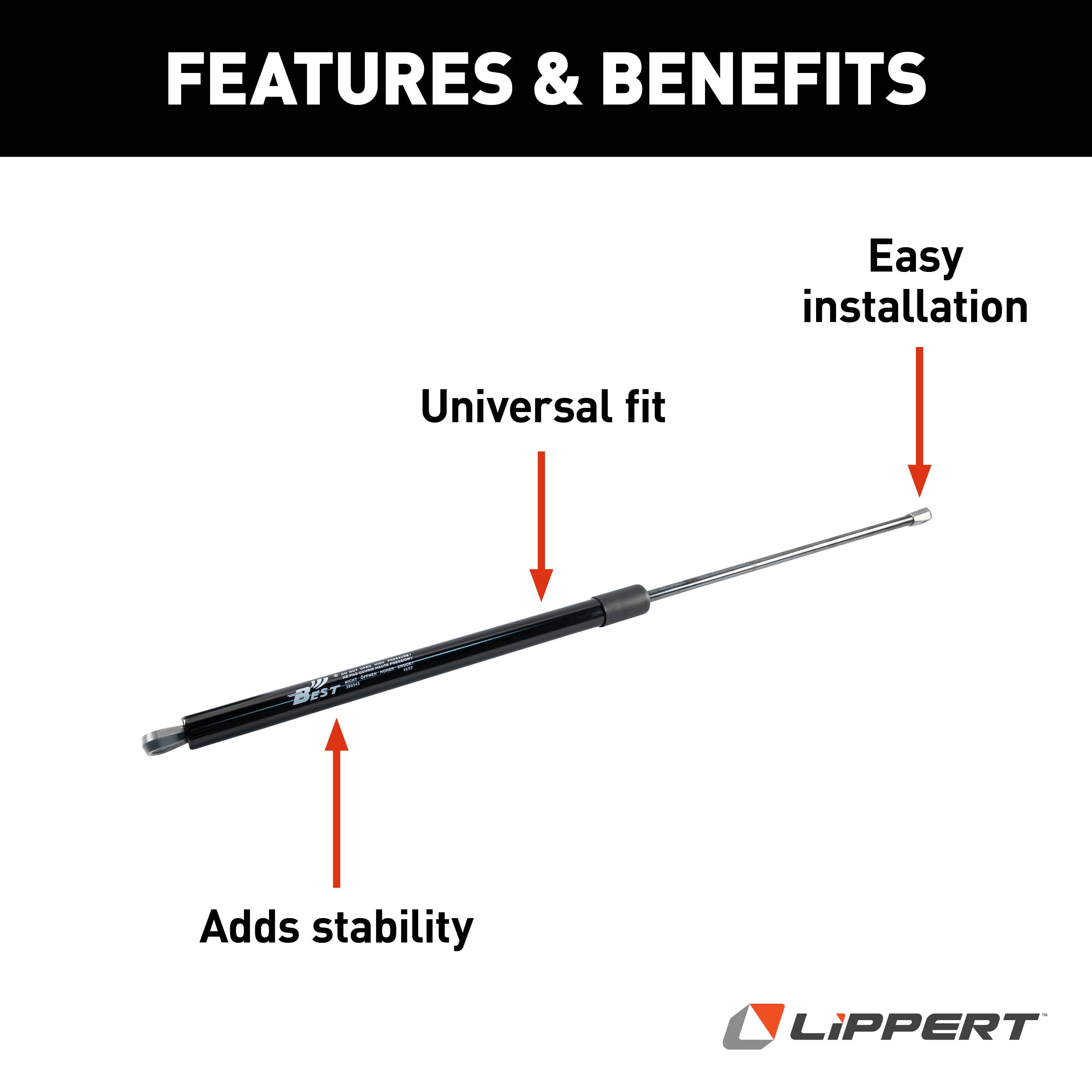 Solera Replacement Gas Strut For Solera Awnings With Short Or Flat Assemblies - 26” #280343 - Image 3
