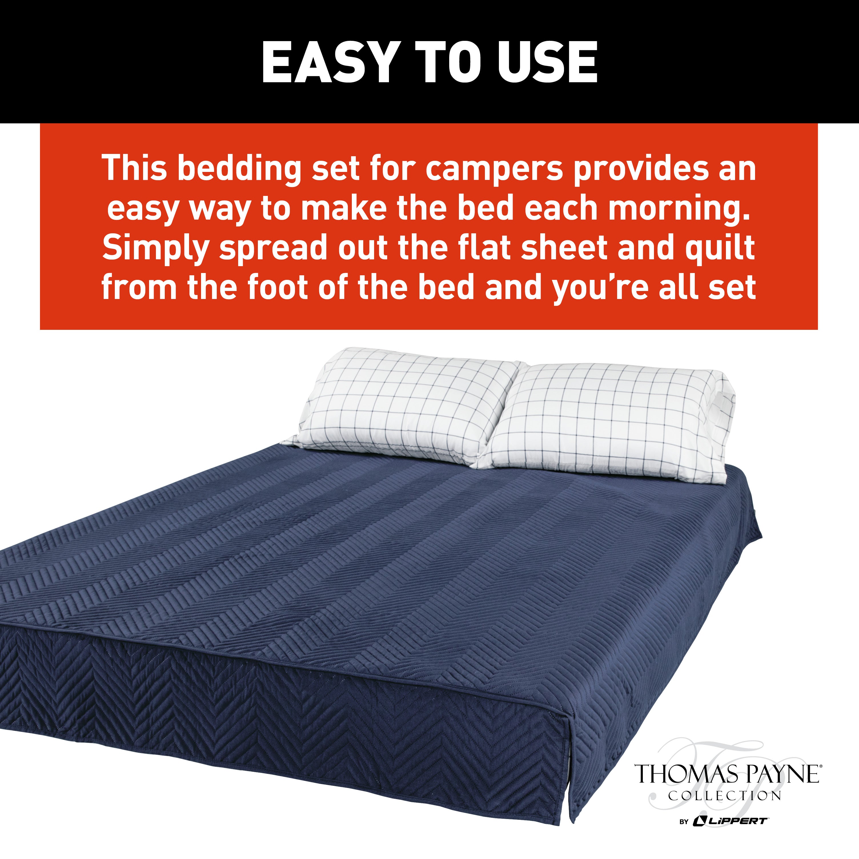 Thomas Payne Easy Zzzs Rv Bedding Set - Queen, Navy #2022107825 - Image 7