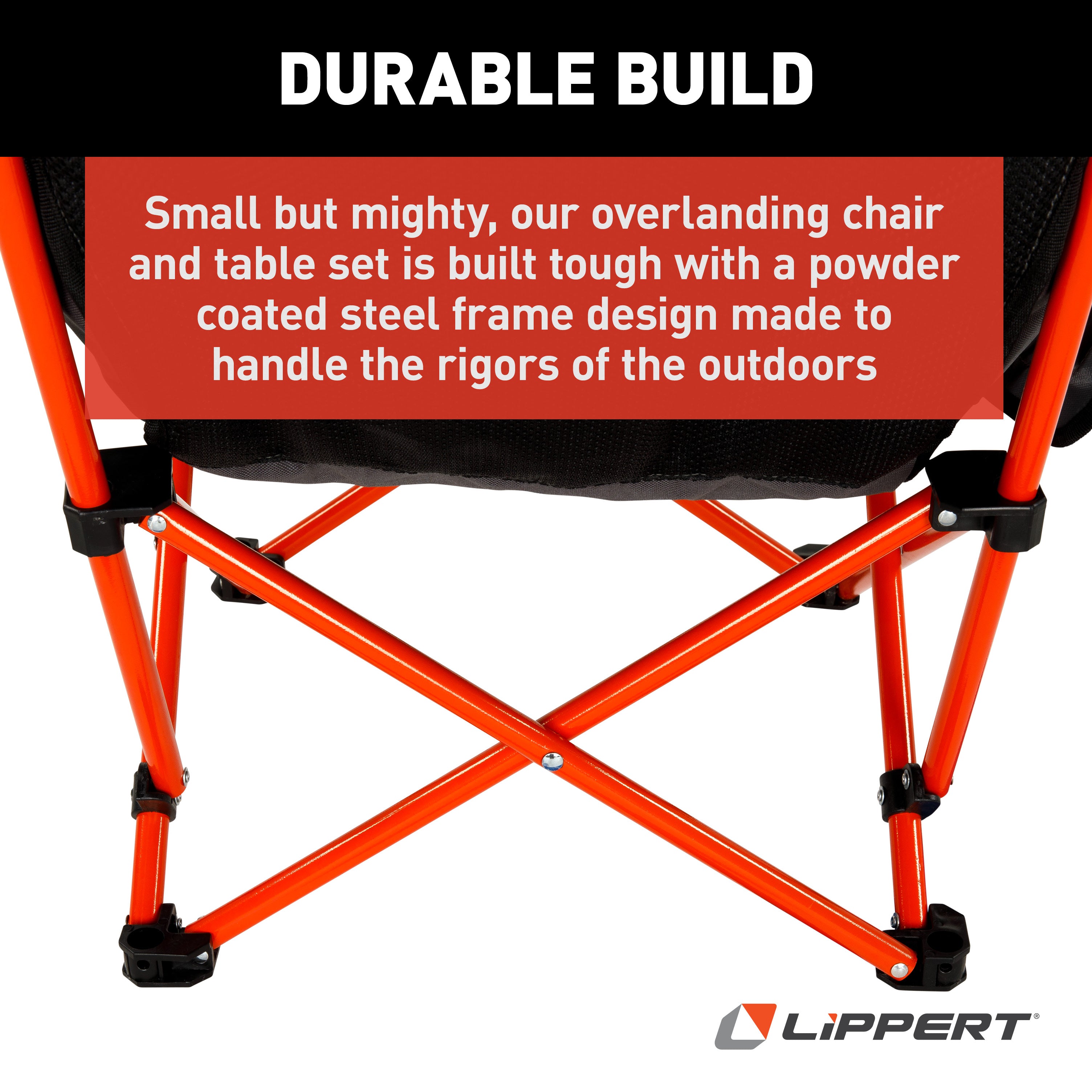 Lippert Baja Overlanding Chair & Table Set - Dark Grey / Red #2023053719 - Image 6