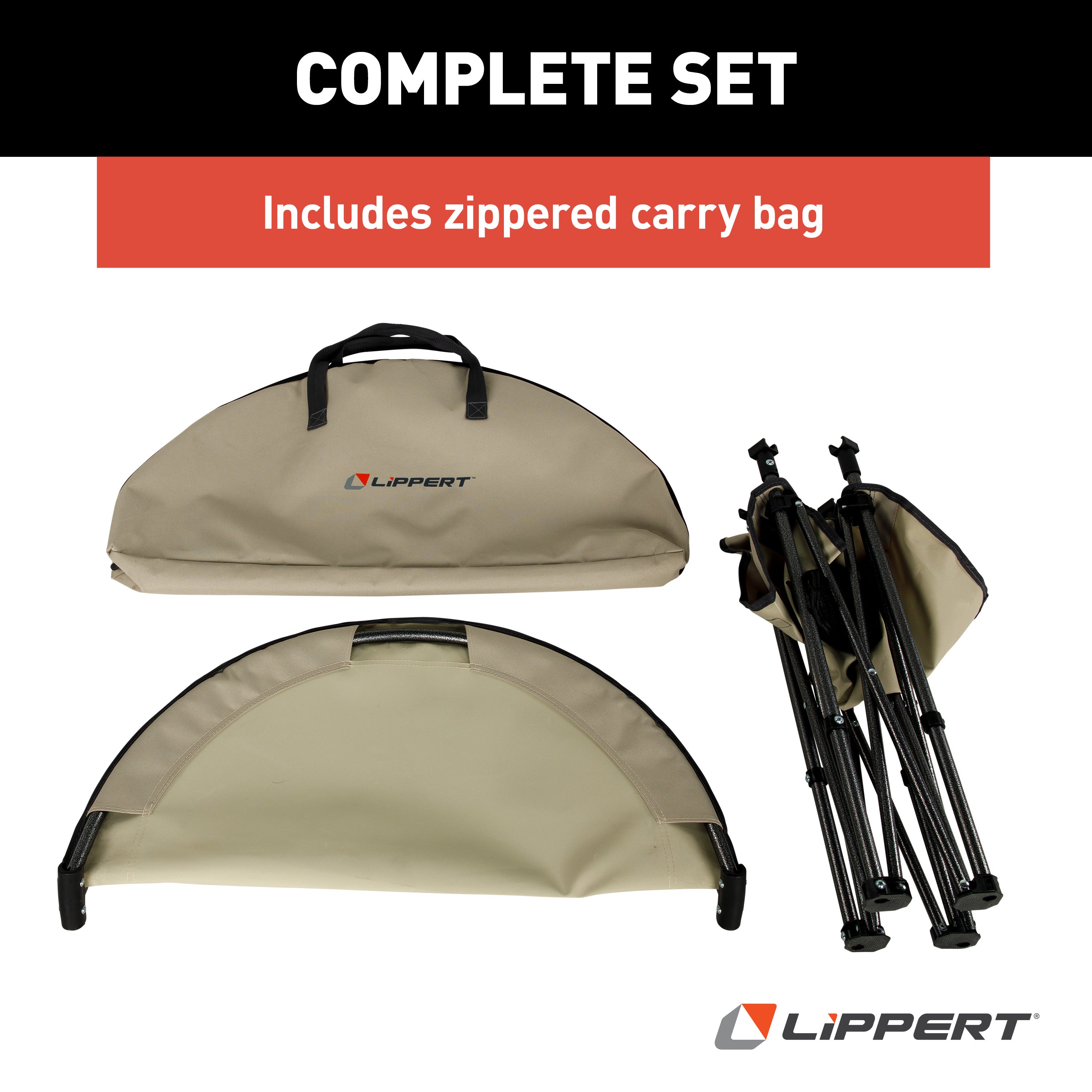 Lippert Two-Tier Folding Camping Table - Sand #2023053721 - Image 7