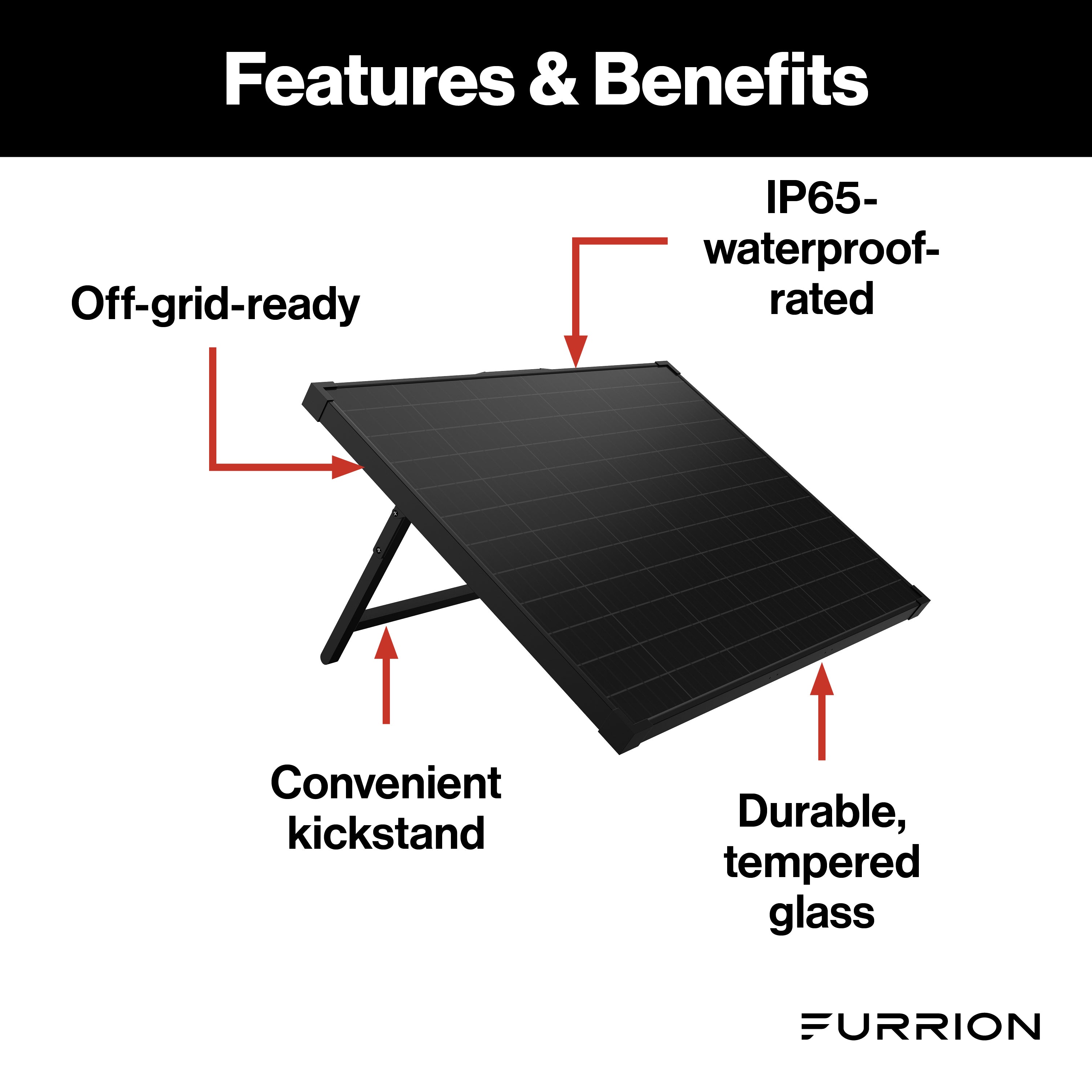 Furrion 100W Portable Kickstand Solar Panel - Pwm Bundle Kit #Fspk10Mwt-Bl - Image 2