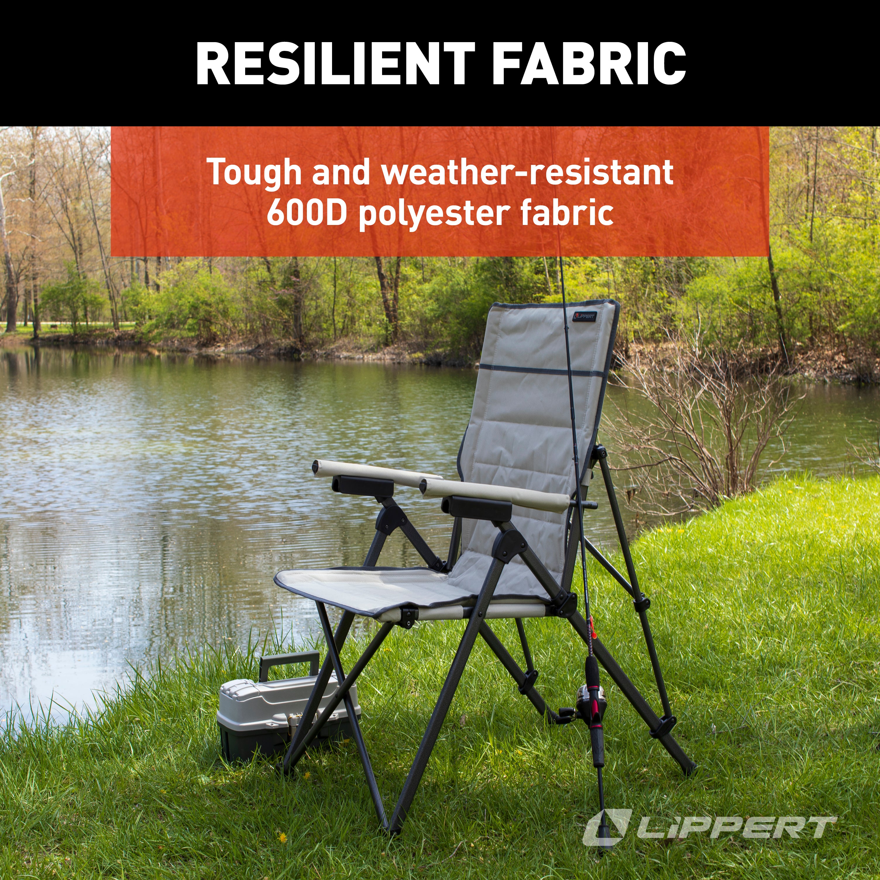 Lippert Sun Soaker Reclining Camping Chair - Sand - Image 7