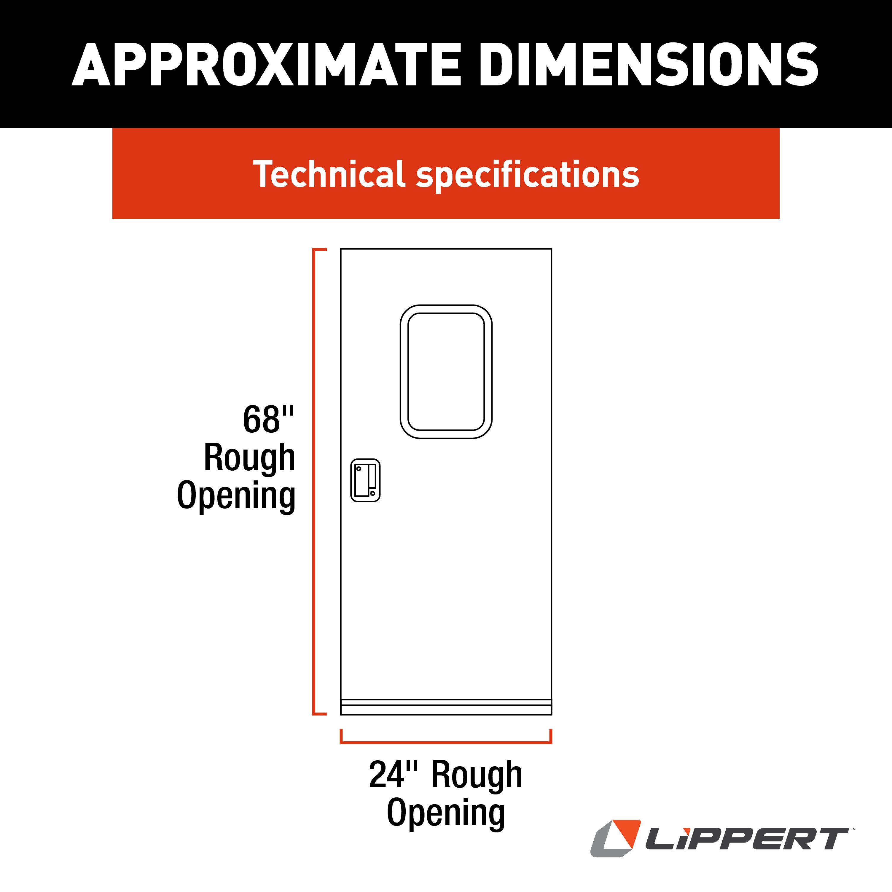 Lippert - Right Hinge Rv Square Entry Door With Screen Door - 24" X 68" (Polar White) - Image 3