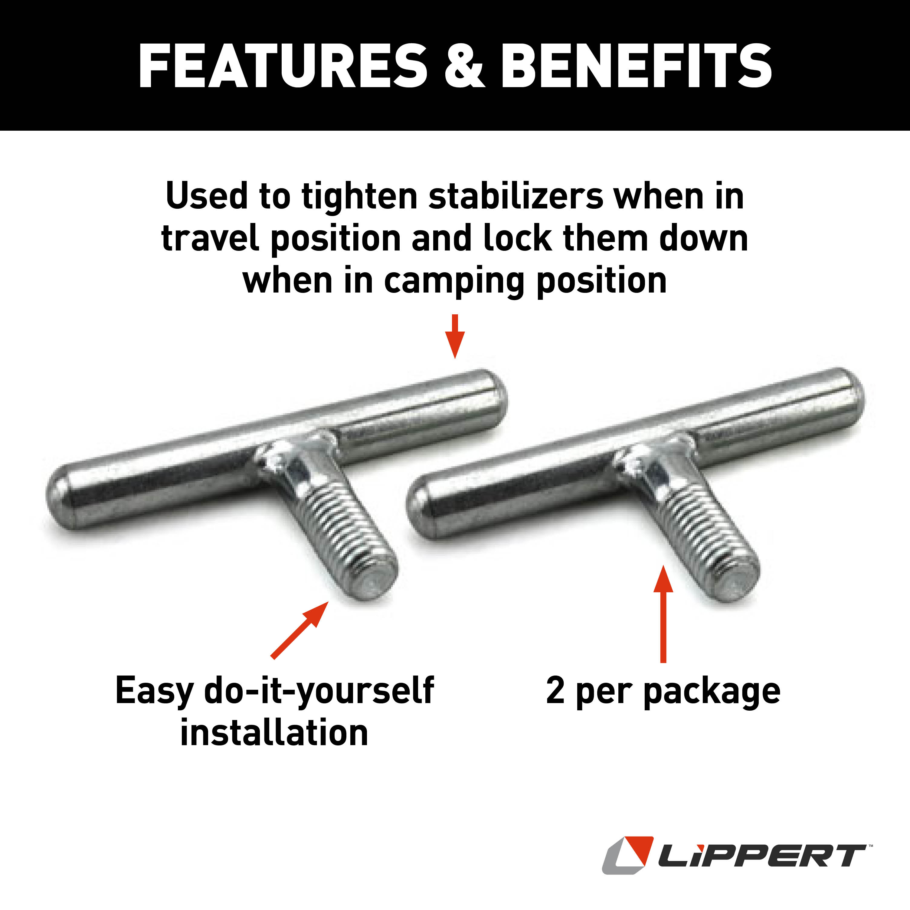 Lippert - Jt'S Strong Arm Rv Jack Stabilizer T-Bolts #314594 - Image 2