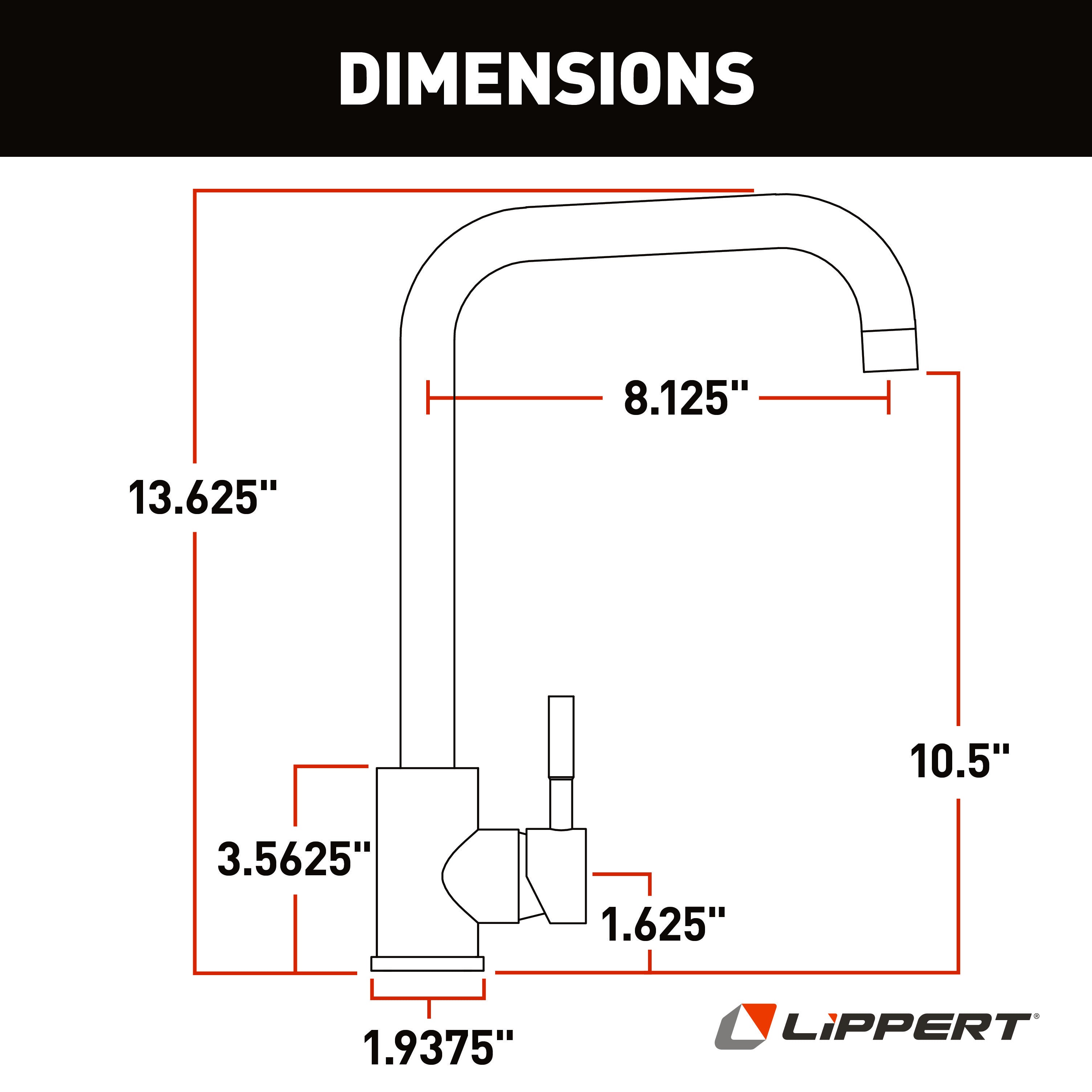 Lippert - Square Gooseneck Faucet - Black Matte - Image 2