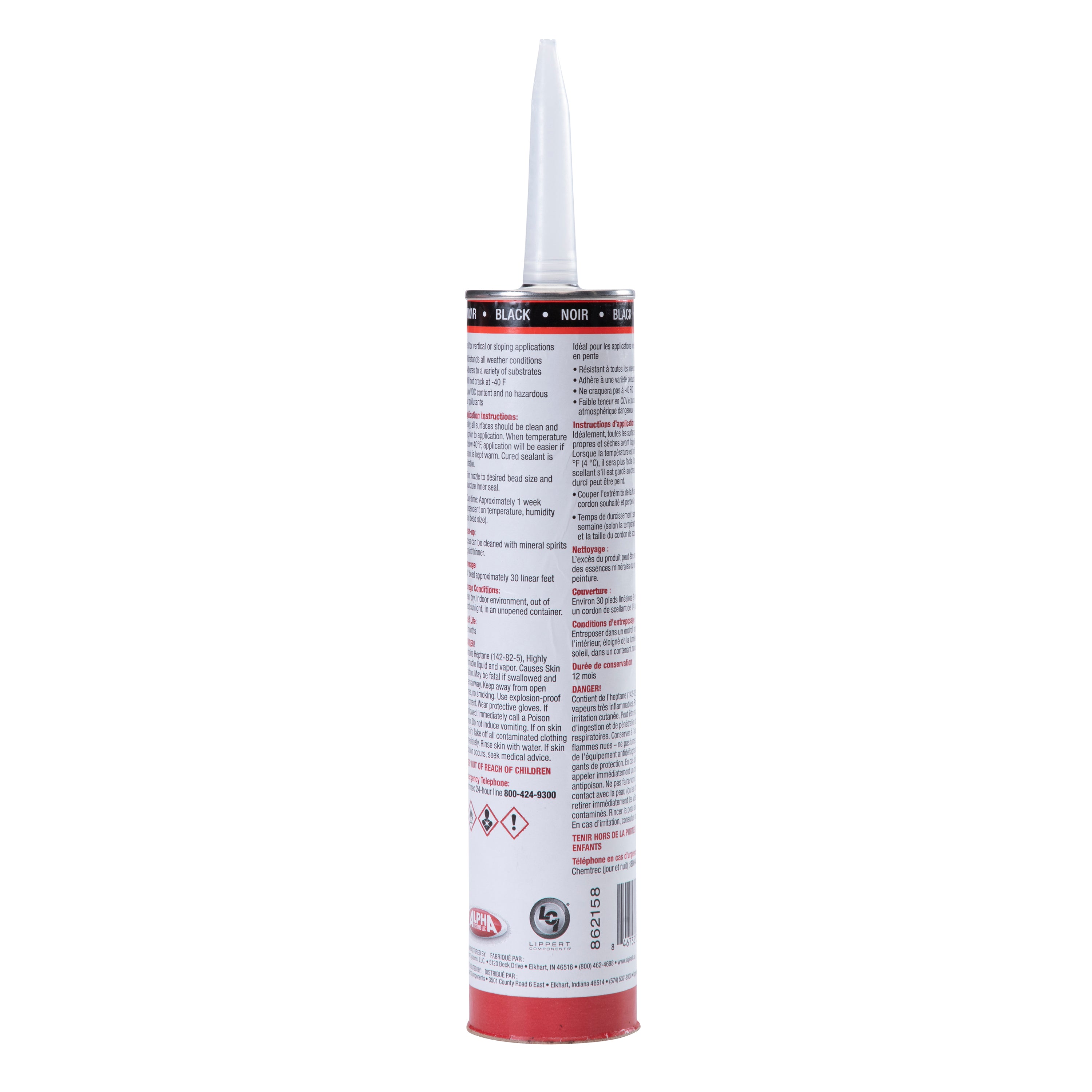 Alpha Systems - 1010 Low Voc Non-Sag Sealant, Black (10.3 Oz. Tube) - Image 2