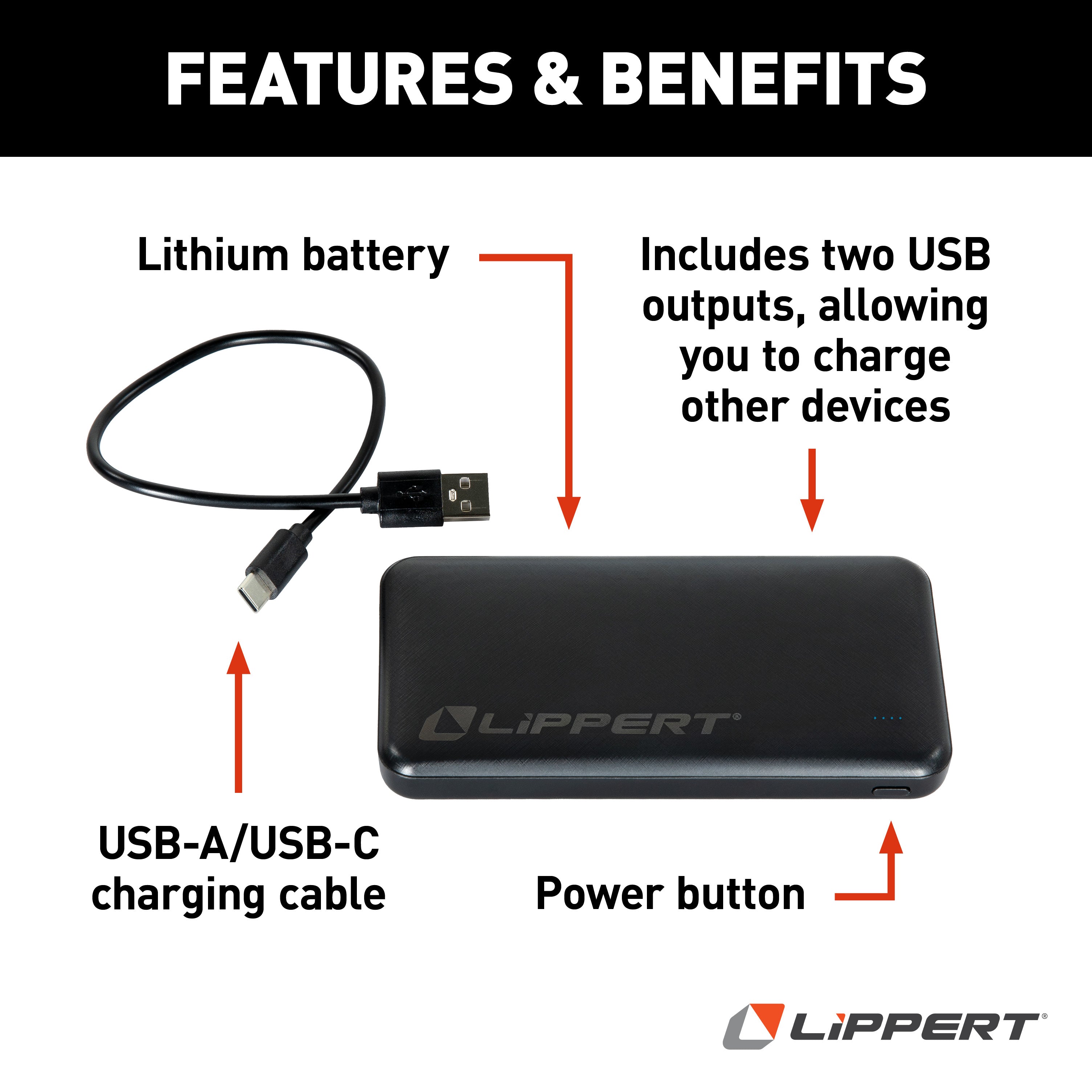 Lippert Replacement Power Bank For Heated Camping Chairs - 10,000 Mah #2024043405 - Image 3
