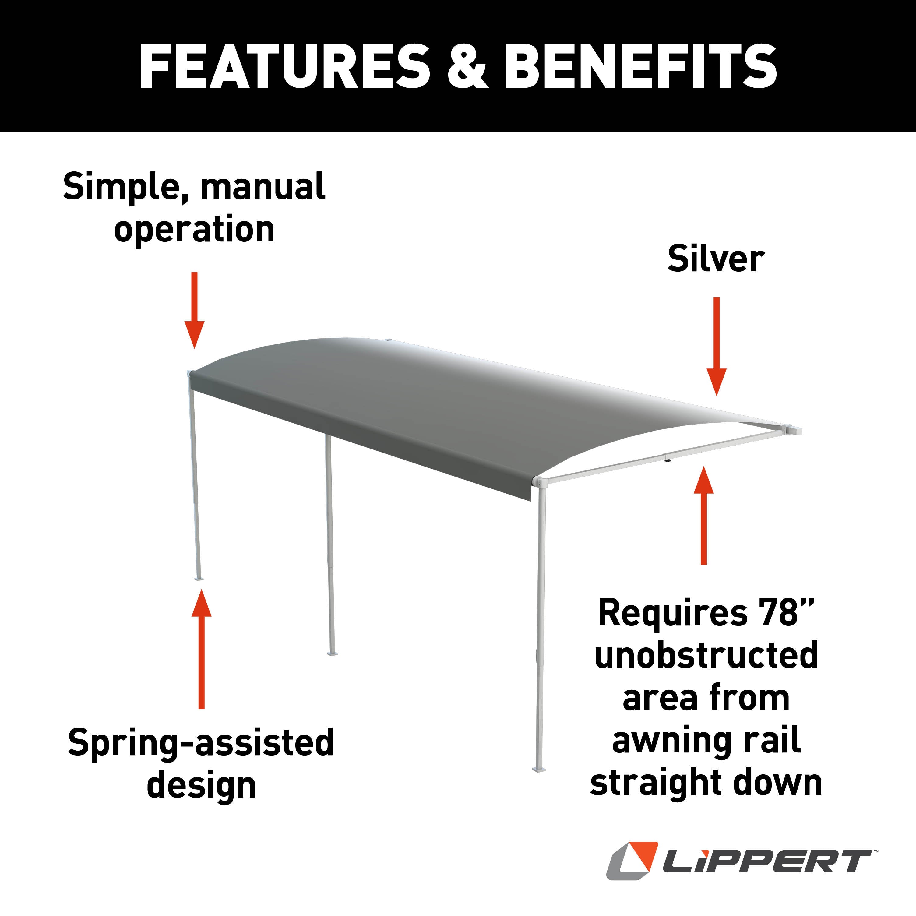 Solera 20' 1000Xl Series Awning Roller Assembly - Silver Fade (Black Shield) #V000335356 - Image 2
