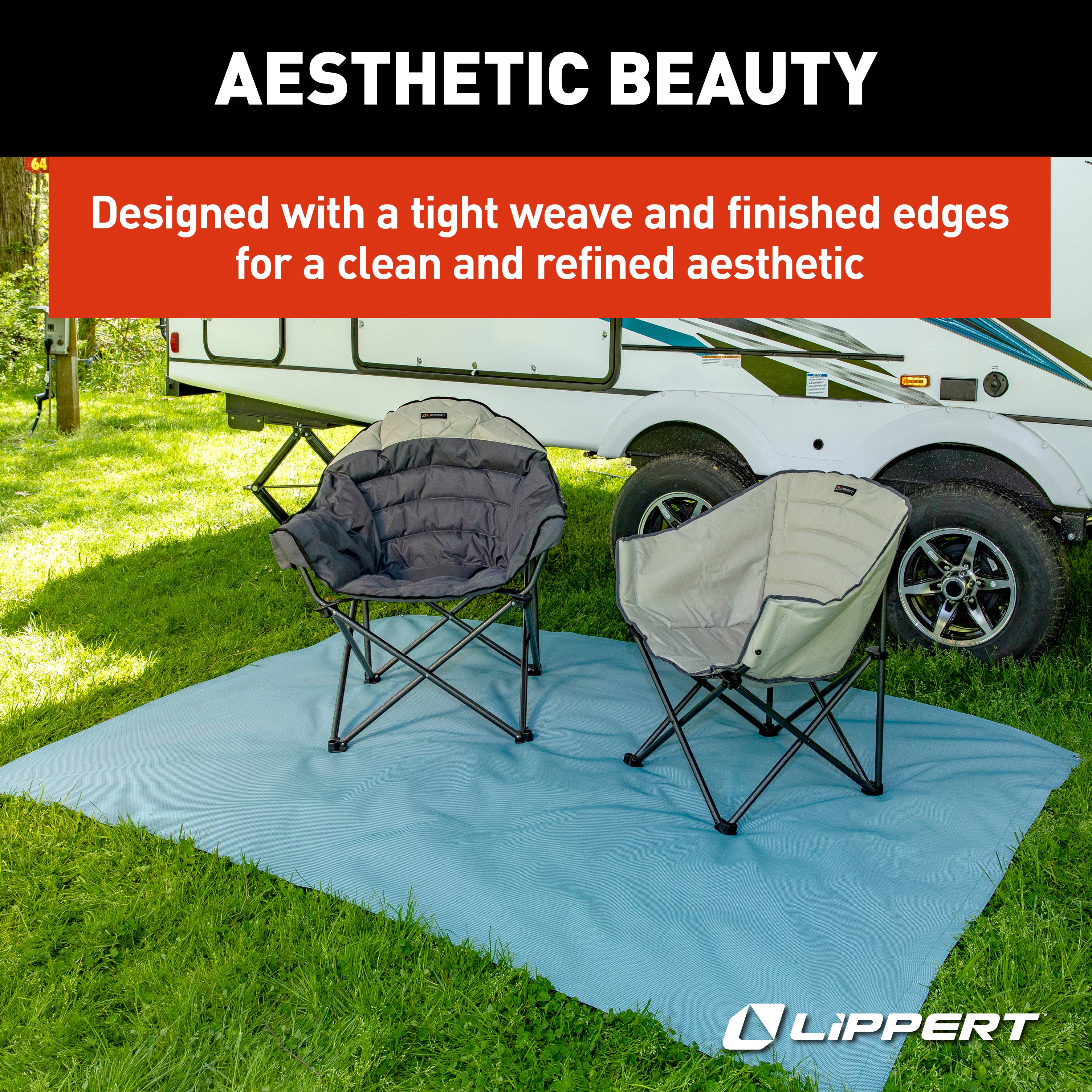 Lippert Outdoor Patio Rug - Blue, 6' X 9' - Image 5