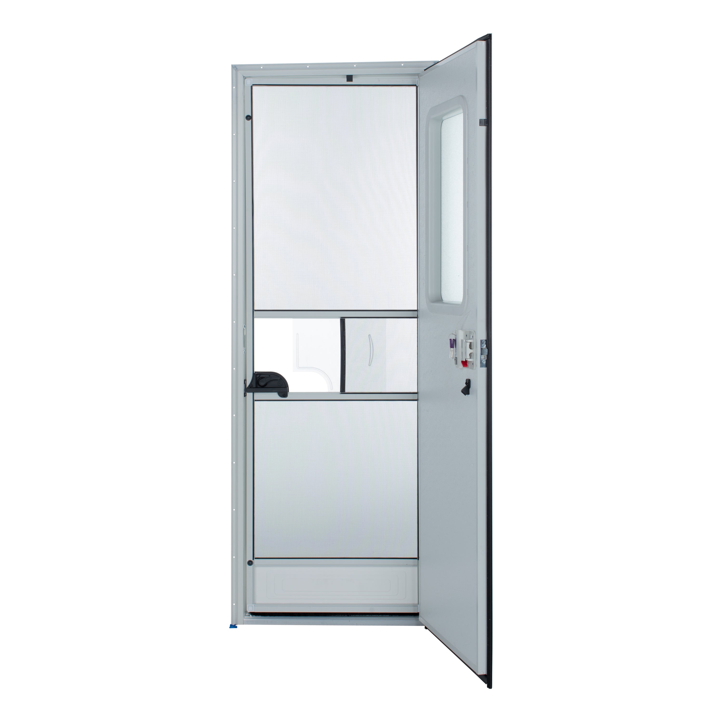 Lippert - Right Hinge Rv Square Entry Door With Screen Door - 24" X 68" (Polar White) - Image 2