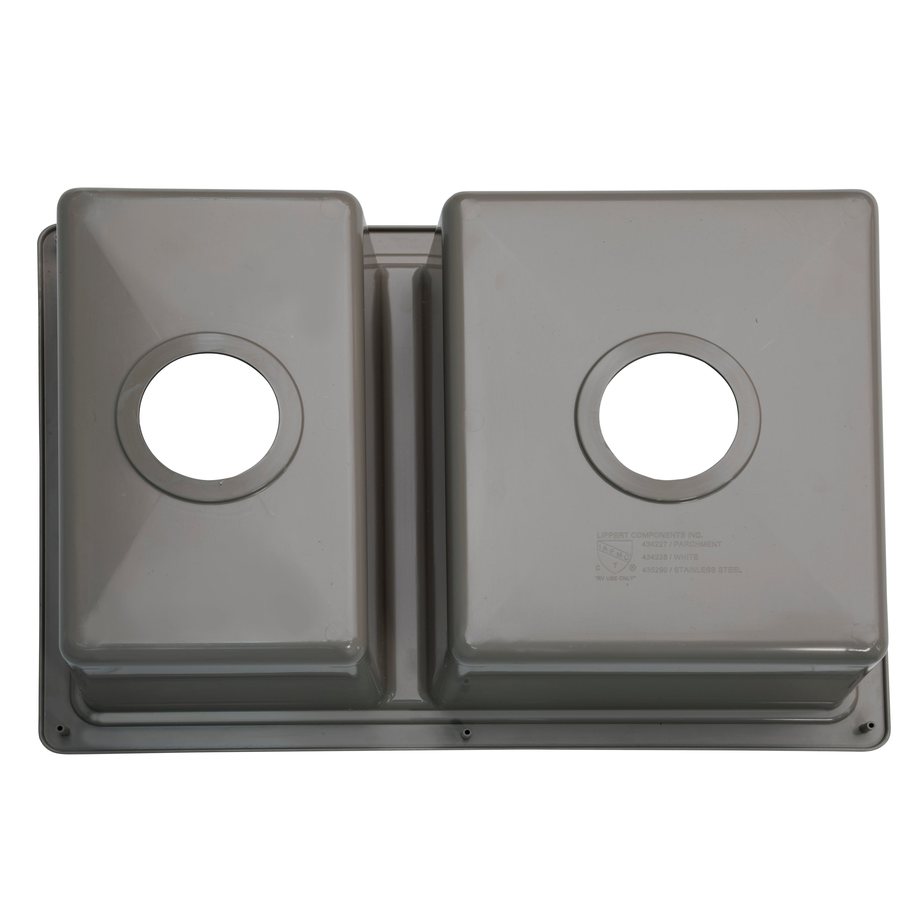 Lippert Rv Double Kitchen Galley Sink - 25" X 17" X 6.6" Stainless Steel Color Abs Plastic - Image 5