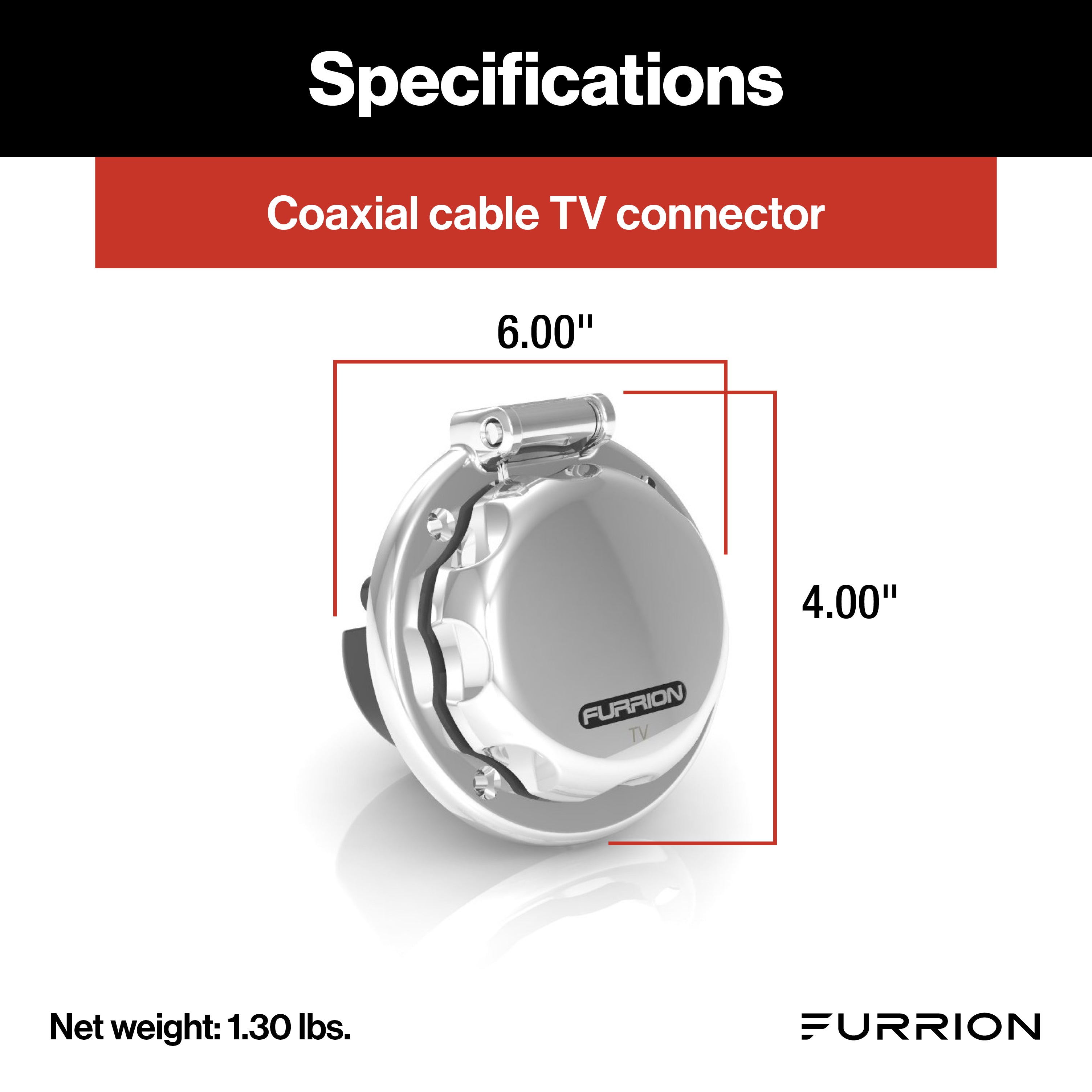 Furrion Tv/Satellite Inlet - Stainless Steel #Ftvins-Ss - Image 2