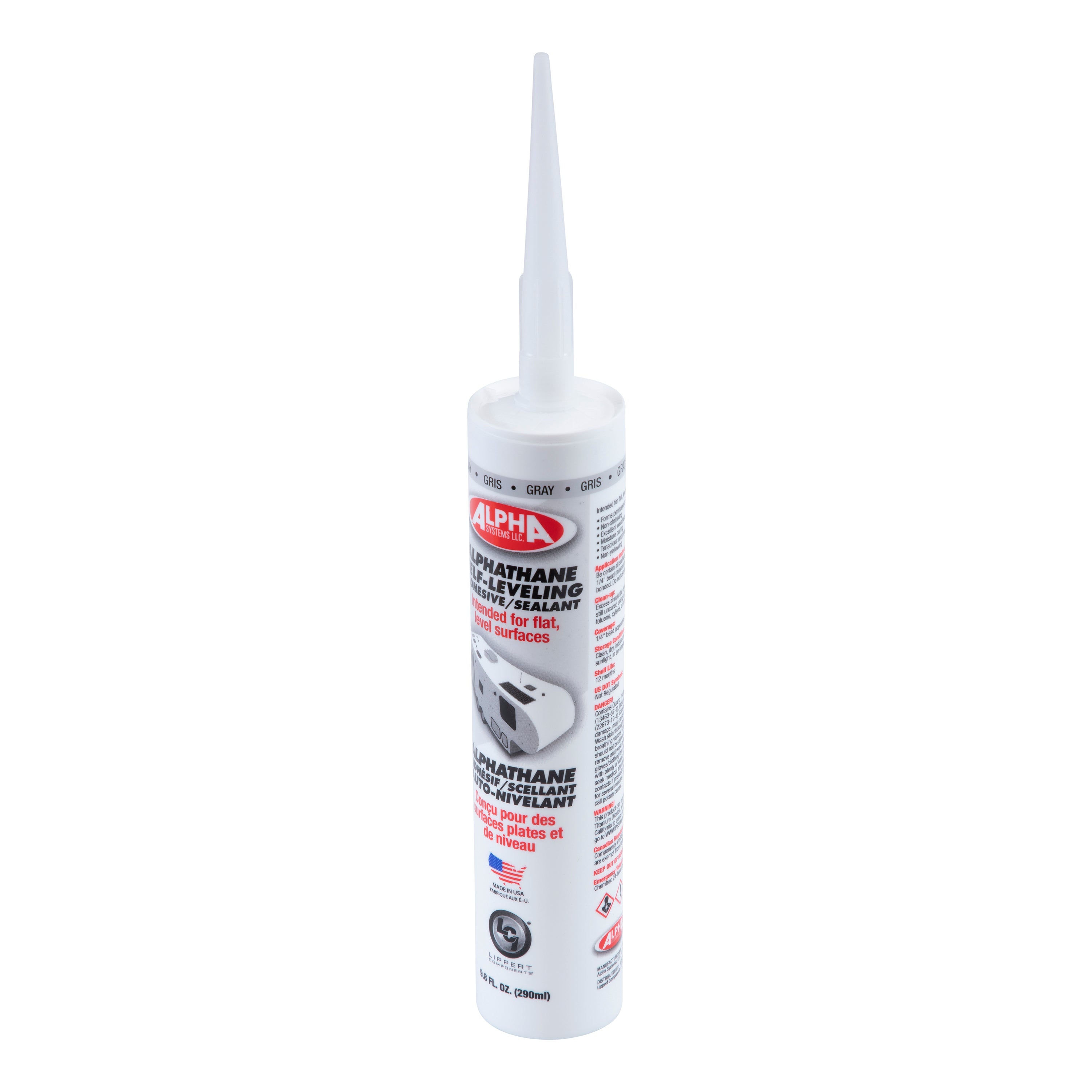 Alpha Systems - 5121 Alphathane 100% Solids Self-Leveling Sealant, Gray (9.8 Oz. Tube) - Image 2