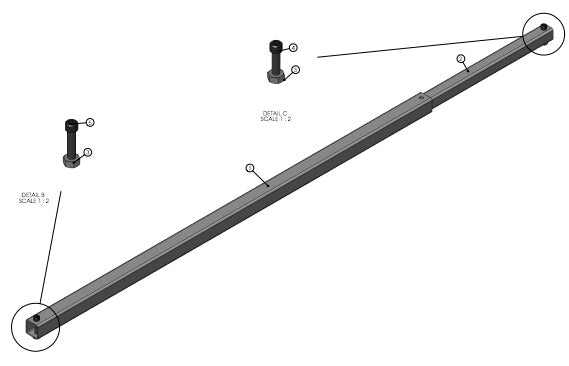 Lippert Universal Landing Gear Cross Shaft Kit #156842 - Image 2