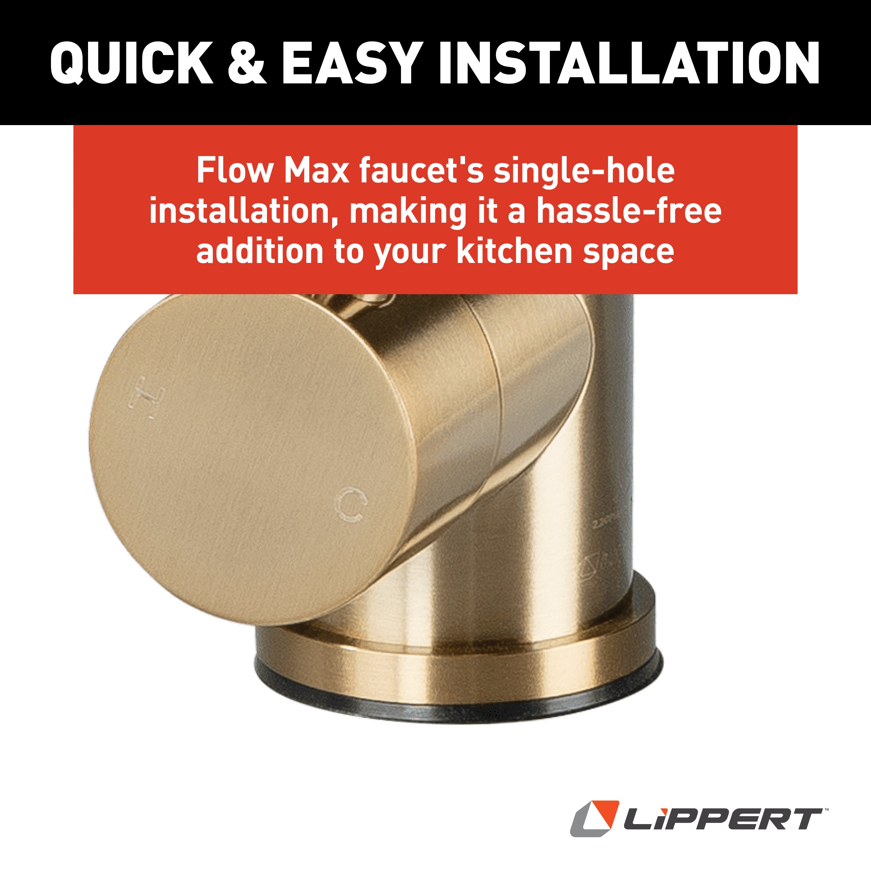 Lippert - Flow Max Square Gooseneck Faucet - Satin Bronze #2024000066 - Image 5