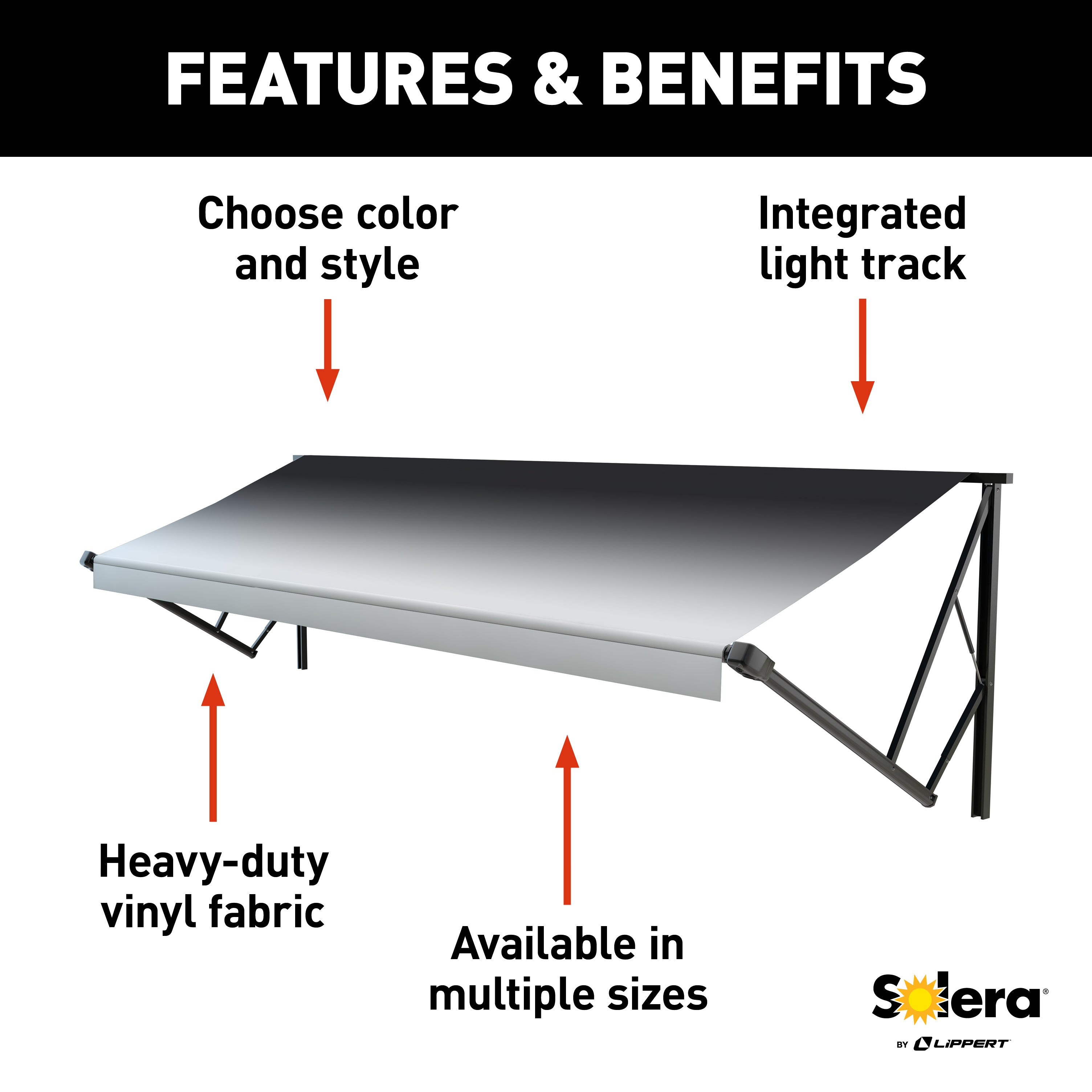 Solera 21' Power & Hybrid Awning Roller Assembly - Black Fade #V000211531 - Image 2