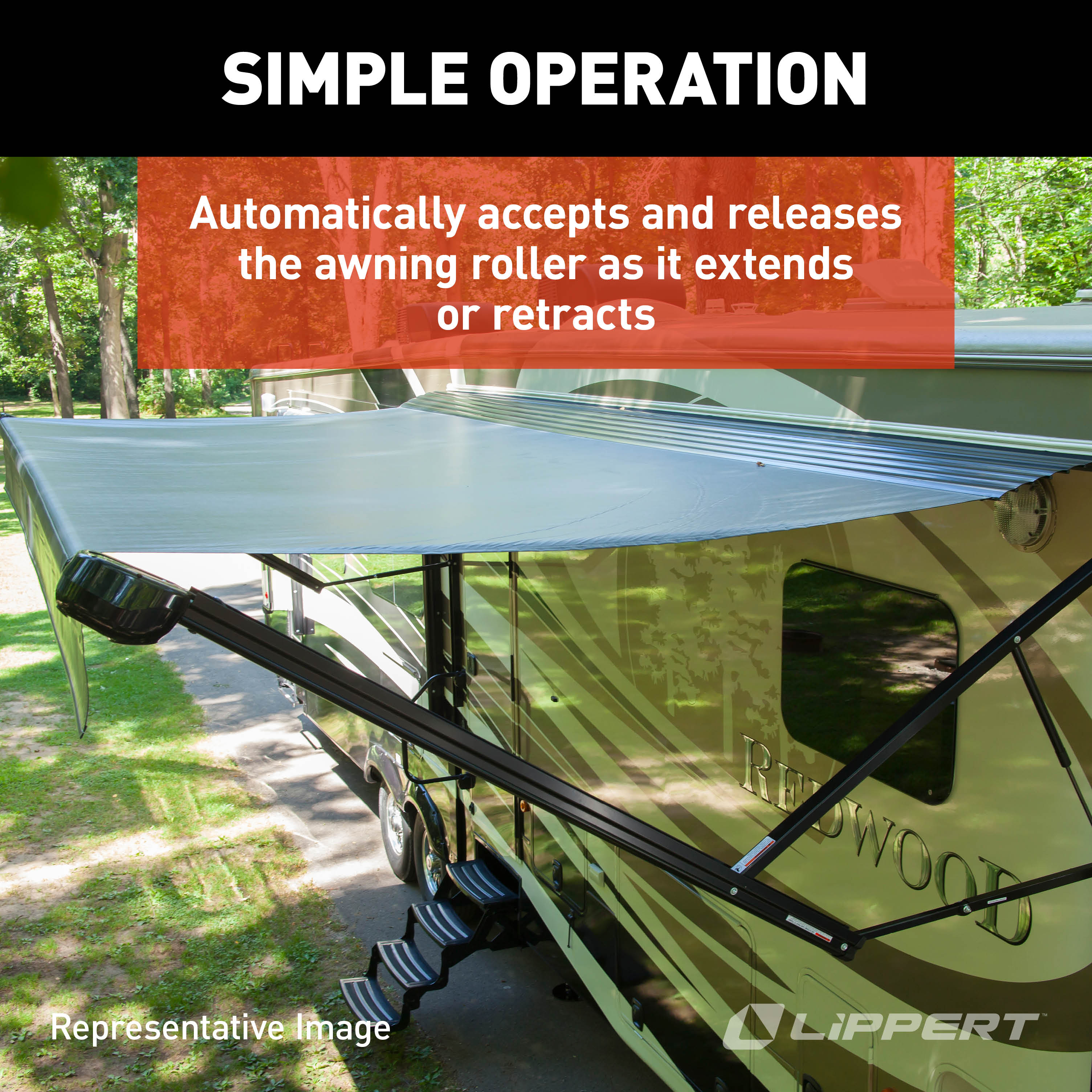 Solera Awning Roller Cradle Support - Black #289374 - Image 4