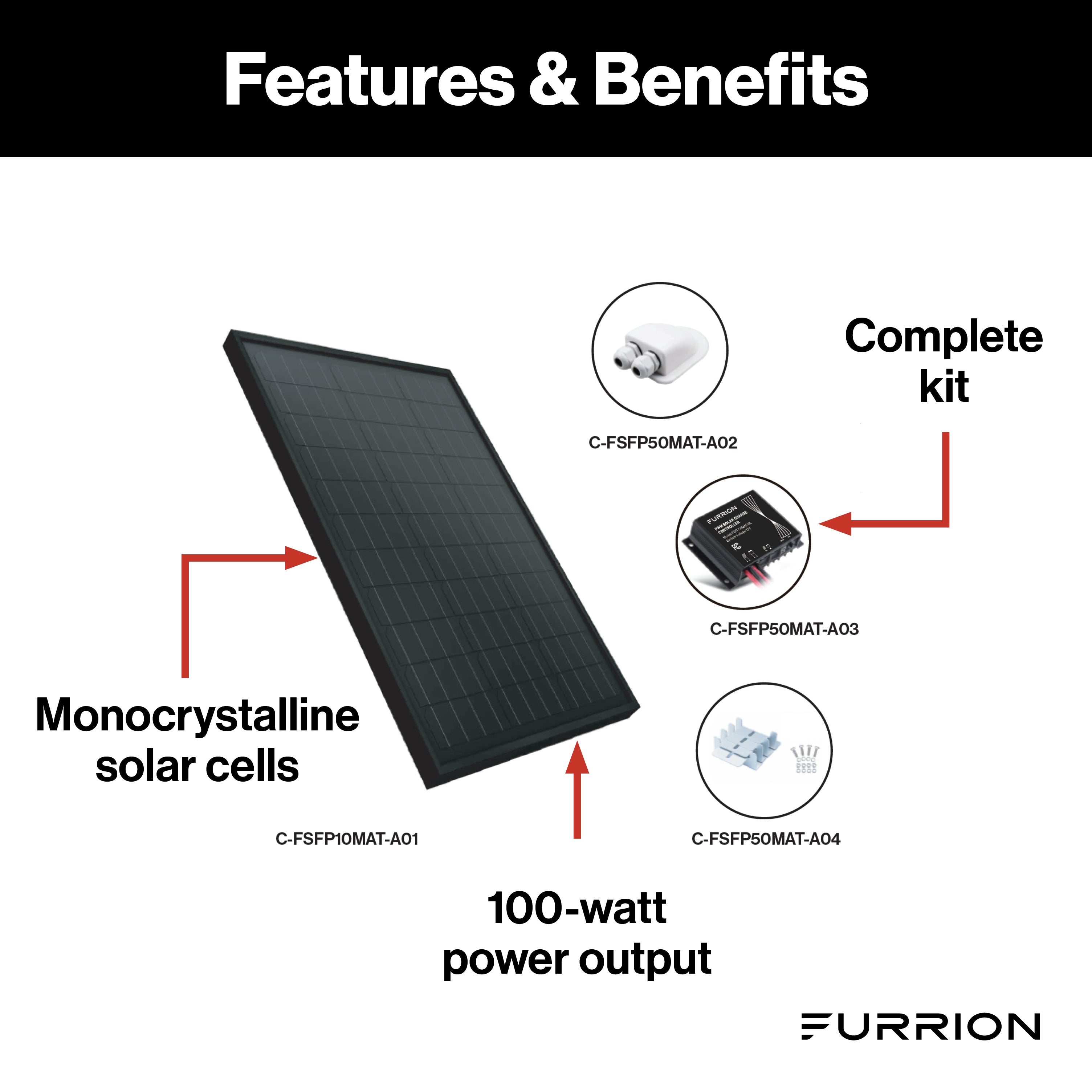 Furrion 100W Rv Solar Battery Maintainer #Fsfp10Mat-Bl - Image 2