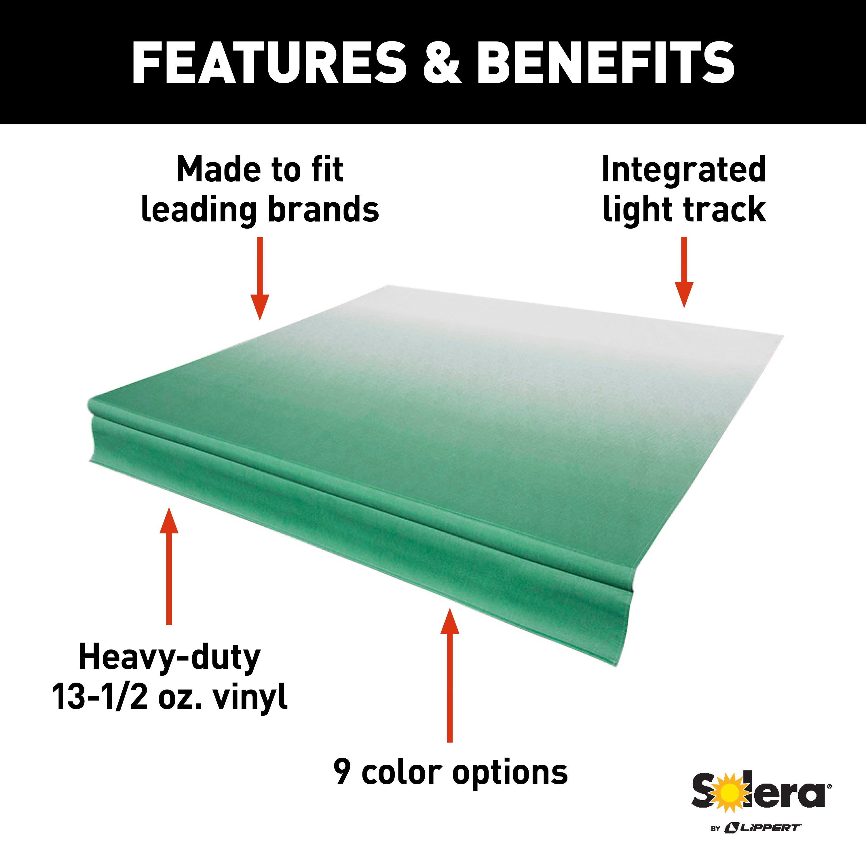 Solera Universal Vinyl Replacement Fabric For 16' Rv Awning - Green Fade #V000345099 - Image 2