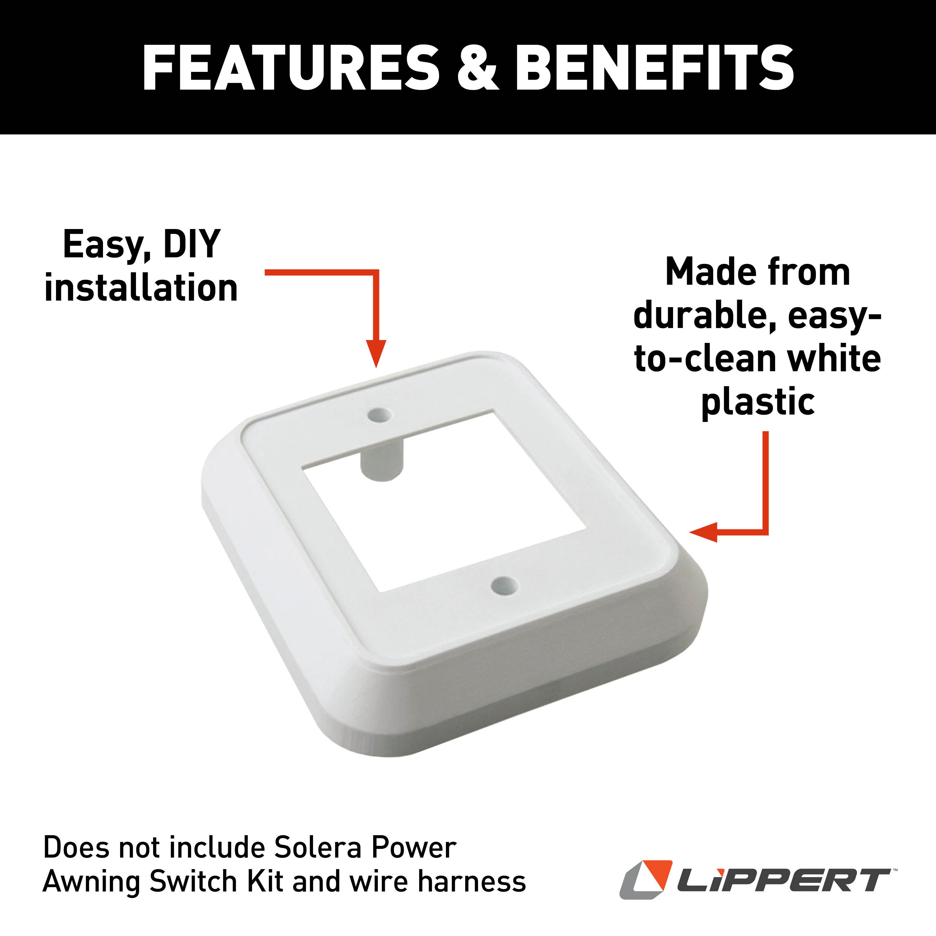 Solera Power Awning Switch Bezel Spacer - White #285079 - Image 5