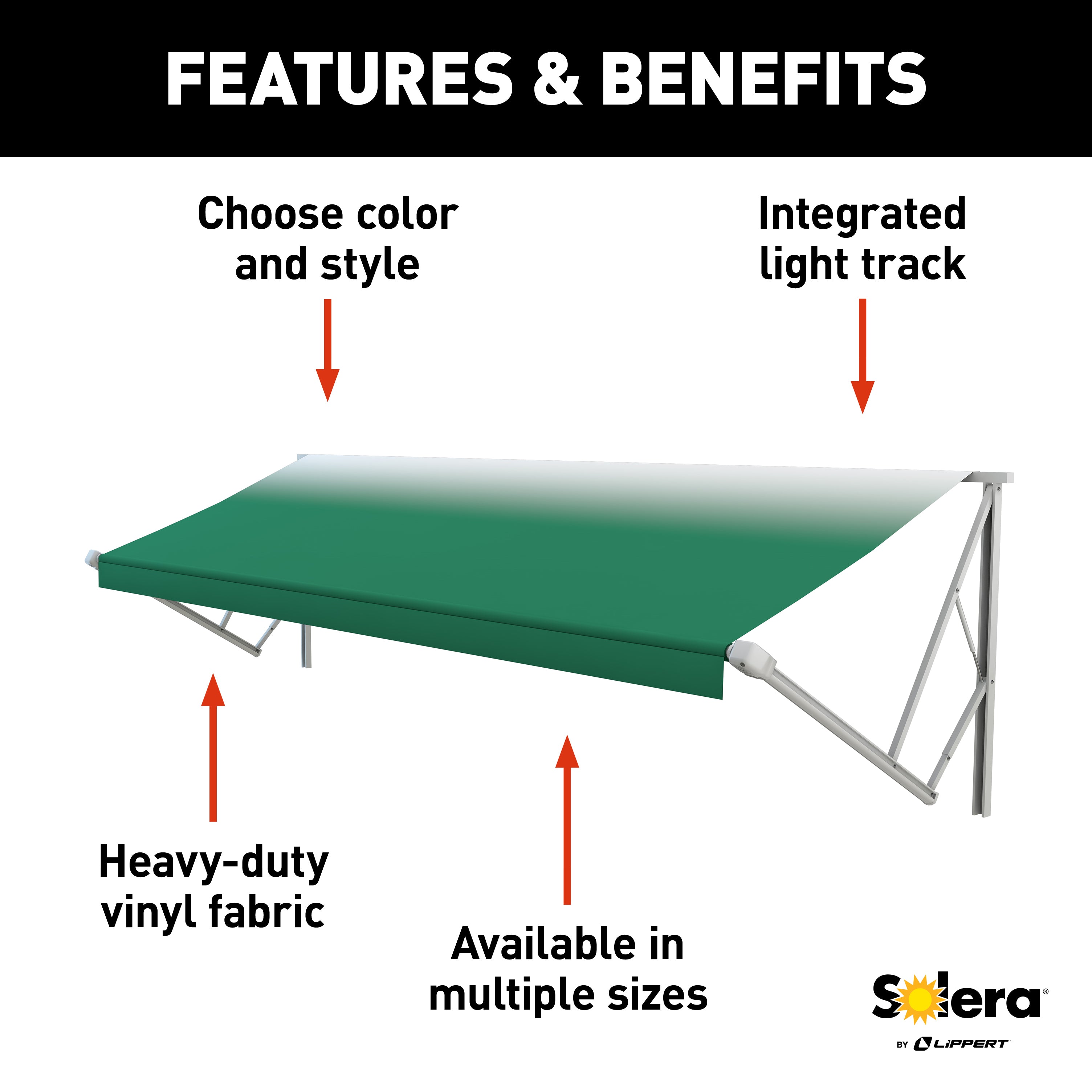 Solera 15' Power & Hybrid Awning Roller Assembly - Green Fade #V000344972 - Image 2