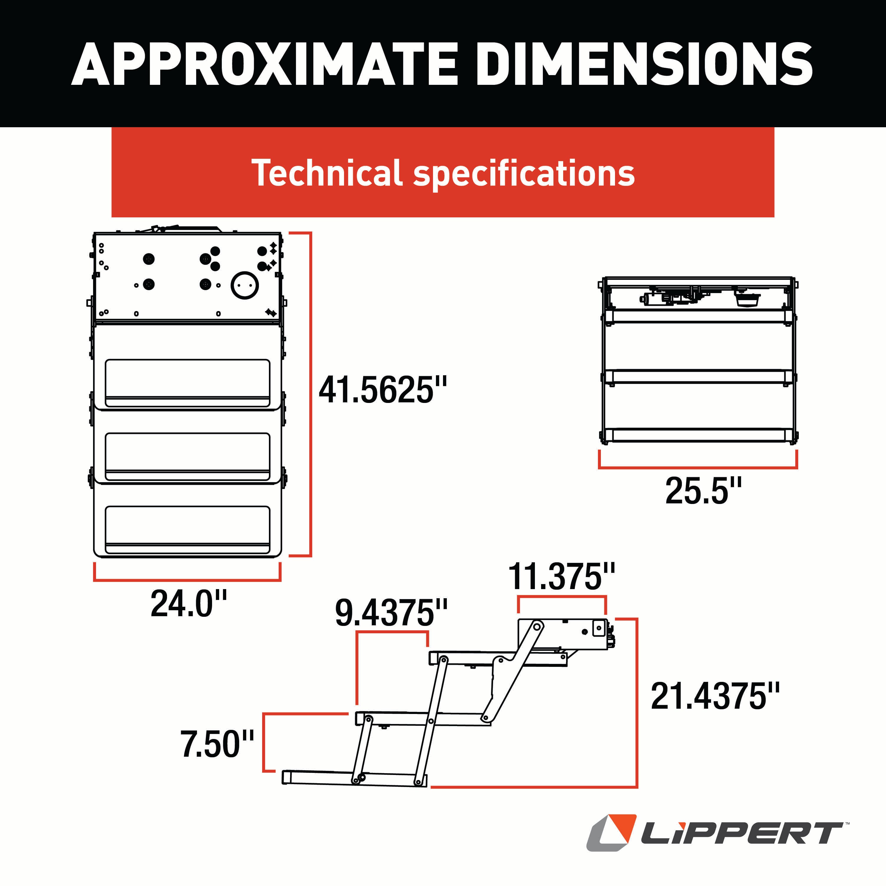 Lippert - 25 Series (8" Rise) Step Assembly With Logic Control Unit And No Switch Kit - Image 2