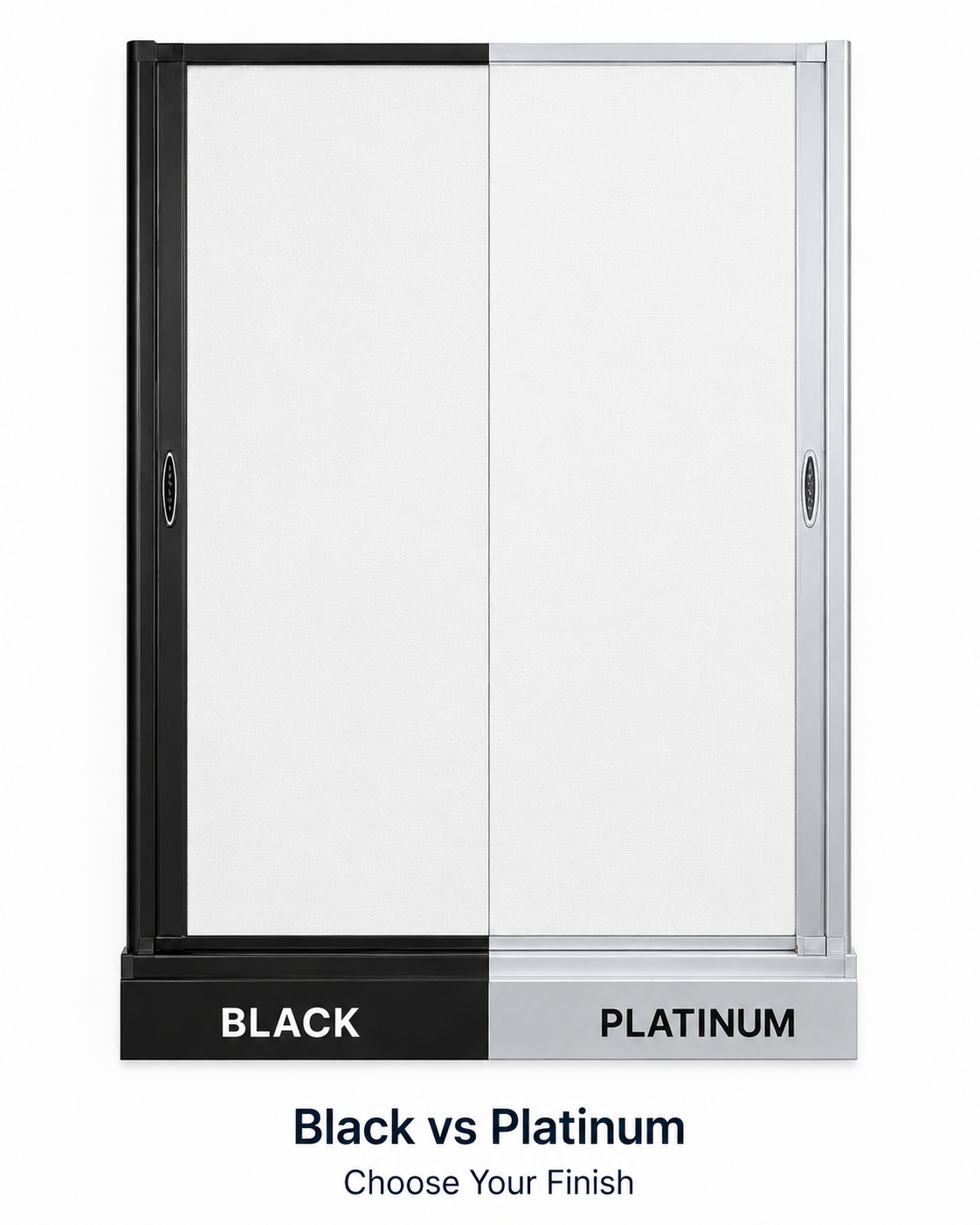 Irvine ISD - RV Slow Retract Shower Screen Door - (Platinum or Black) - 100% Waterproof - OEM Replacement - Custom Builder
