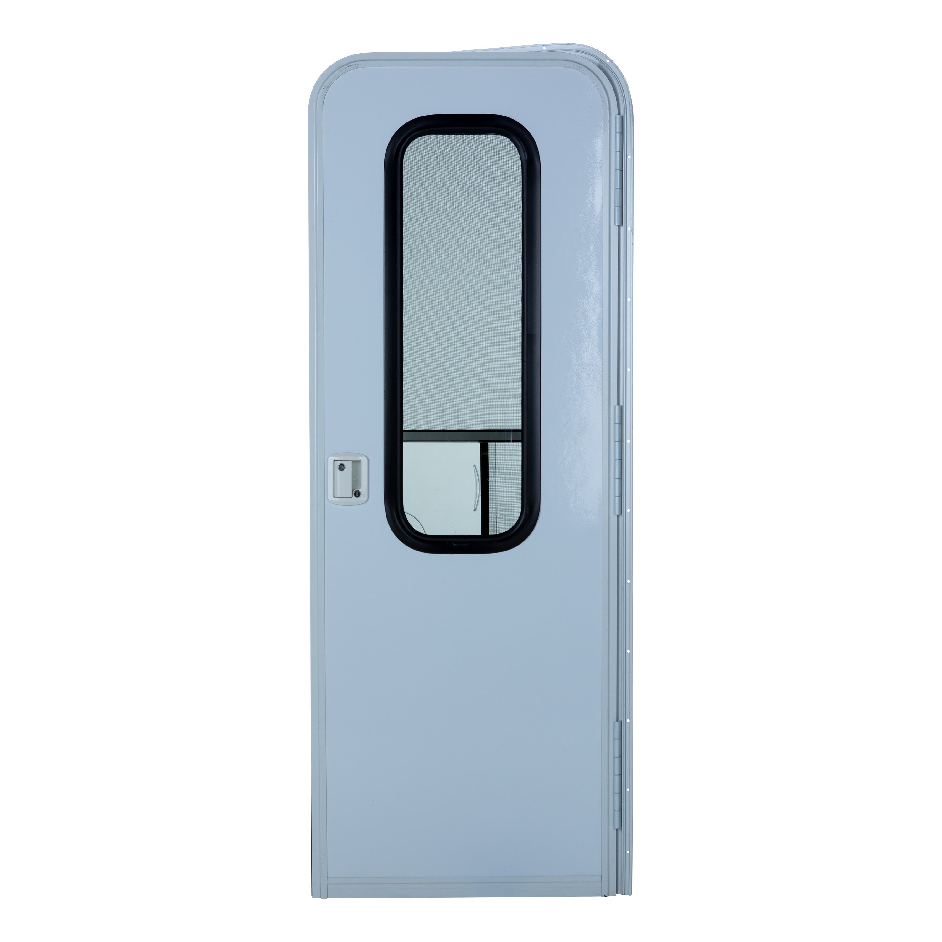 Lippert - Right Hinge Upgraded Rv Radius Entry Door With Screen Door - 28" X 72" (Polar White) - Image 1