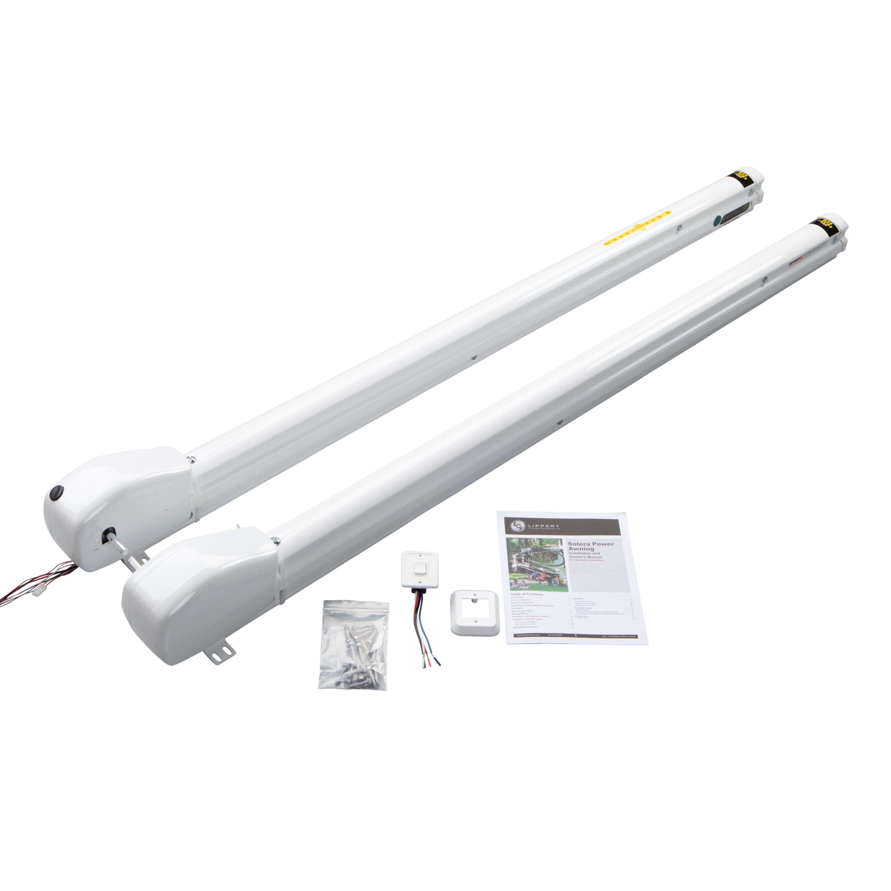Solera Smart Arm 12V Rv Awning Arms & Hardware Kit - 69" Standard, White #759405 - Image 1
