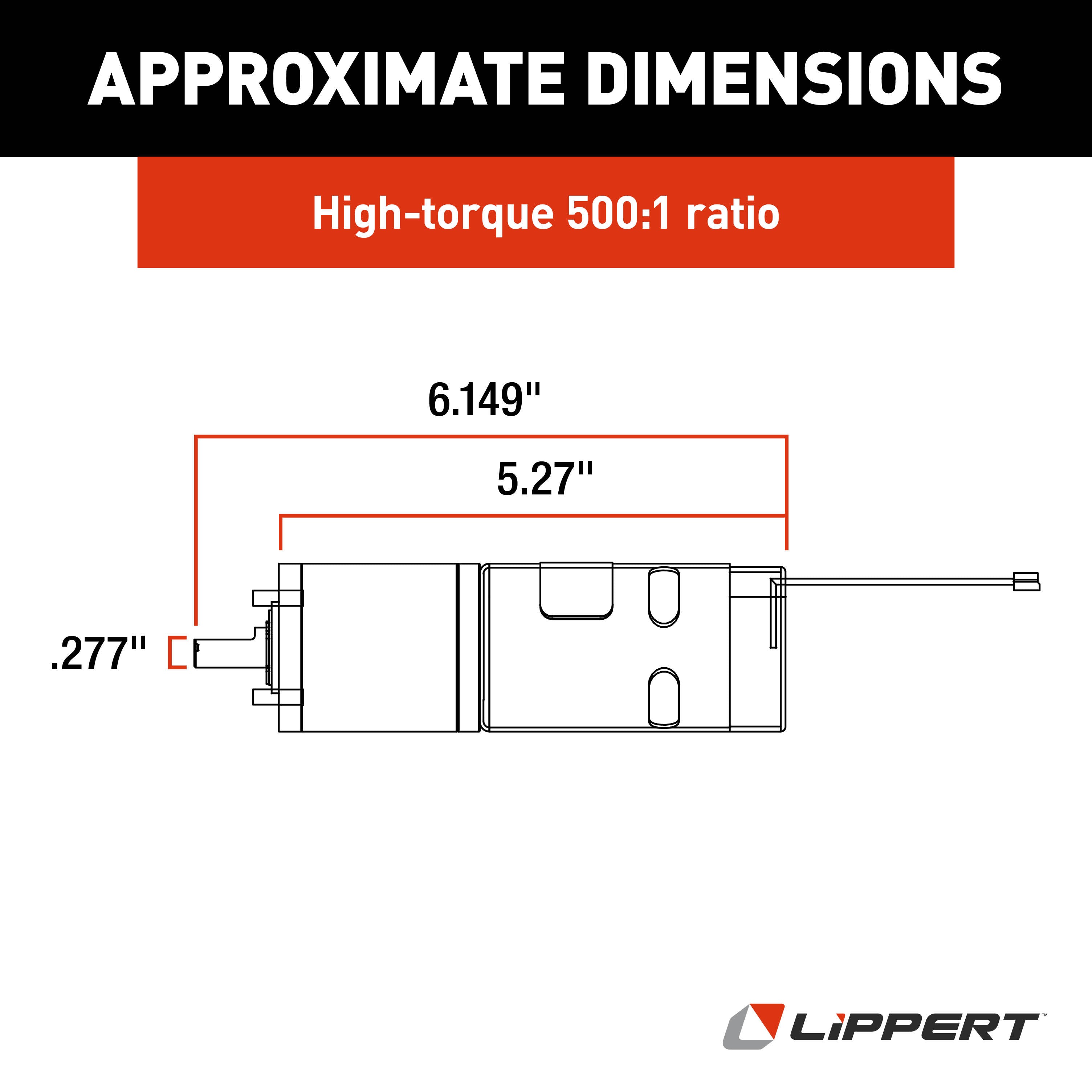 Lippert Replacement In-Wall Slide-Out High-Torque 500:1 Motor #287298 - Image 4