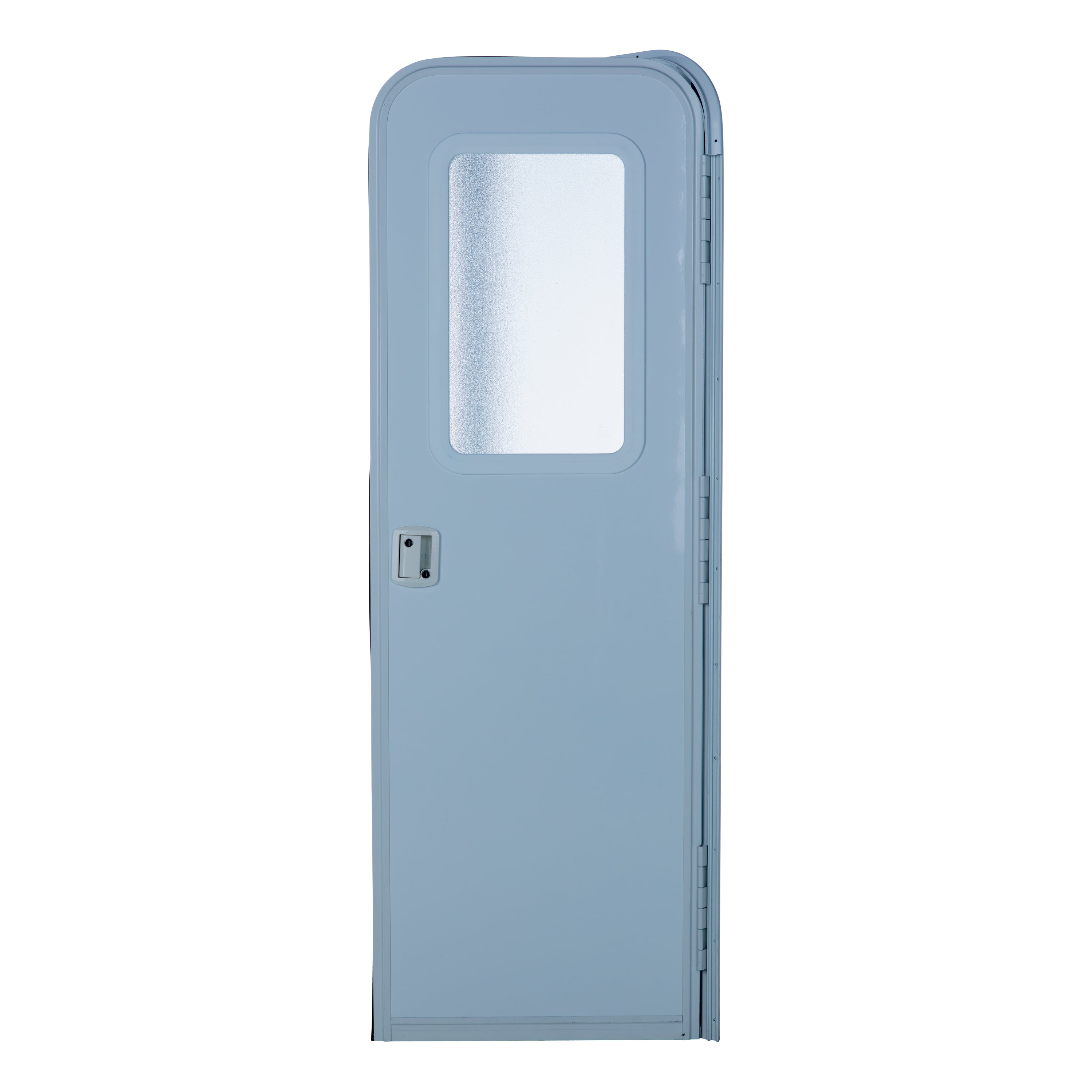 Lippert - Right Hinge Rv Radius Entry Door With Screen Door With Drip Cap & Threshold - 24" X 72" (Polar White, White Window Frame) - Image 1