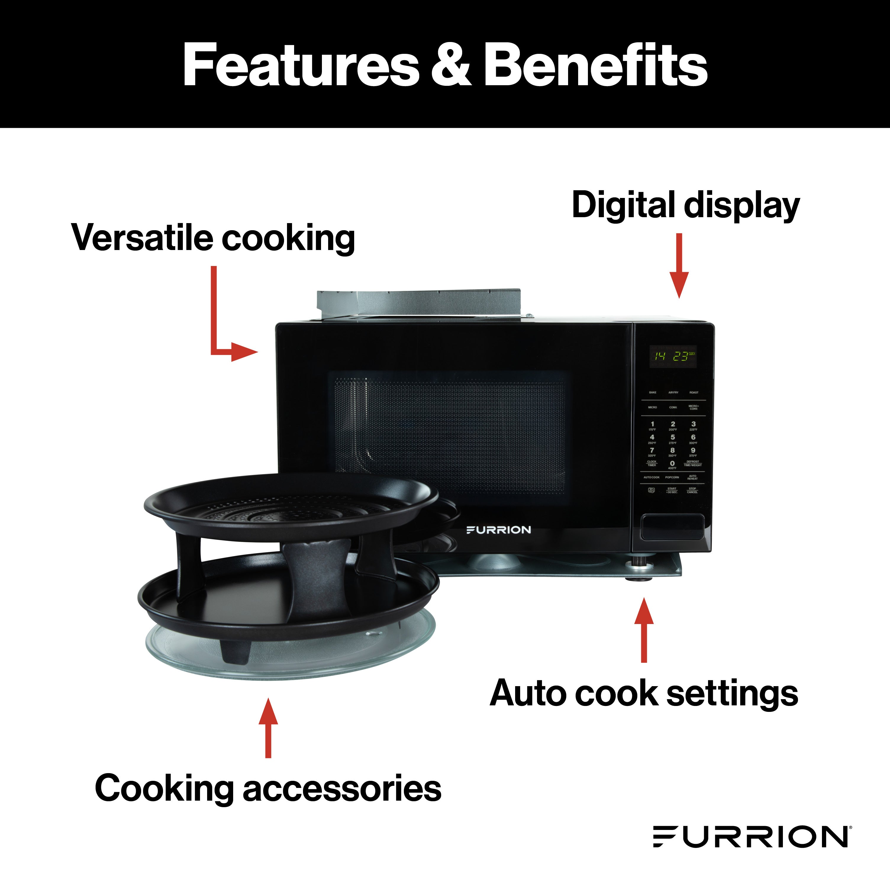 Furrion 0.9 Cu. Ft. Built-In Convection Microwave Oven With Air Fryer #Fmam09Ac-Bl - Image 3