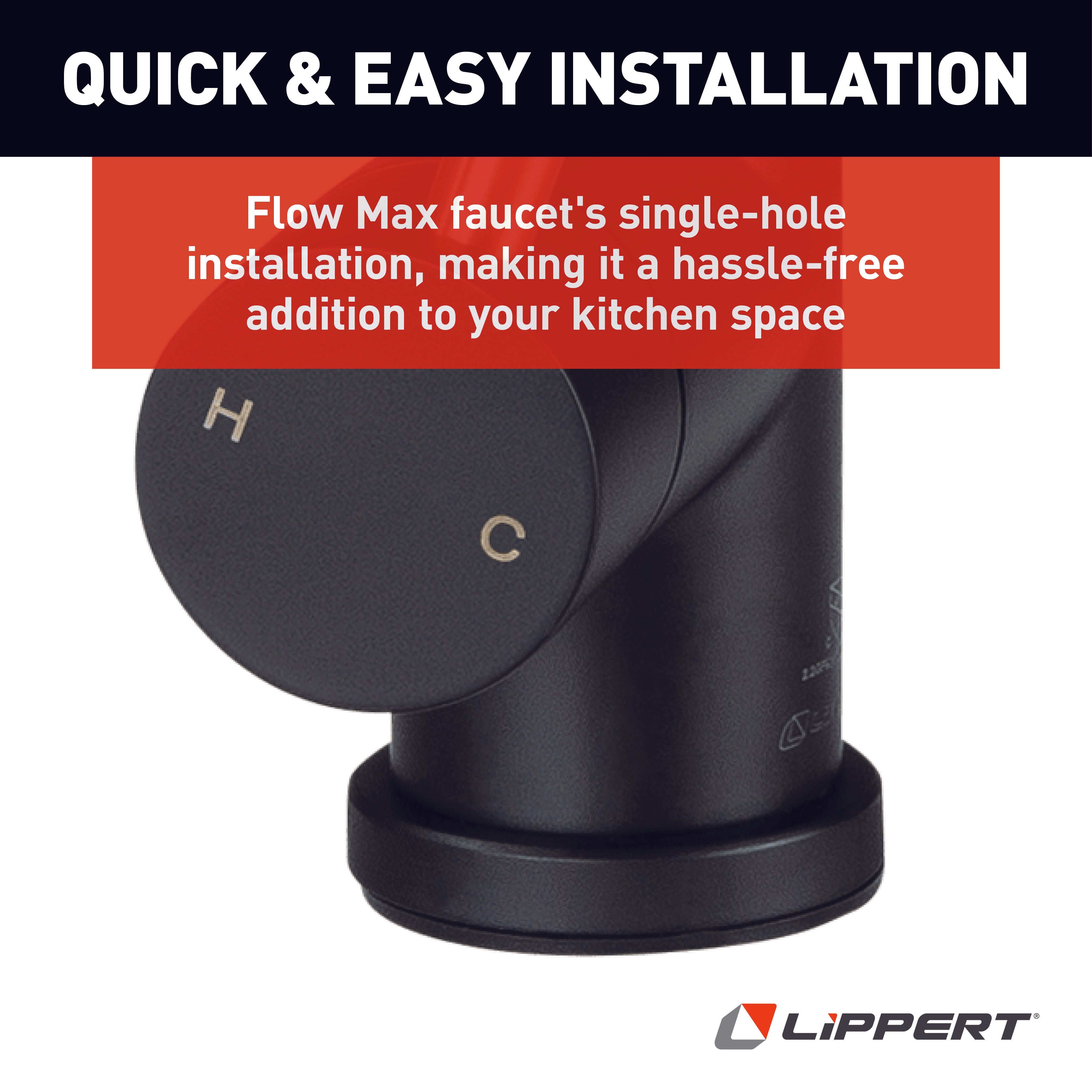 Lippert Flow Max Coiled Kitchen Faucet - Black/Stainless Steel #2022109922 - Image 6