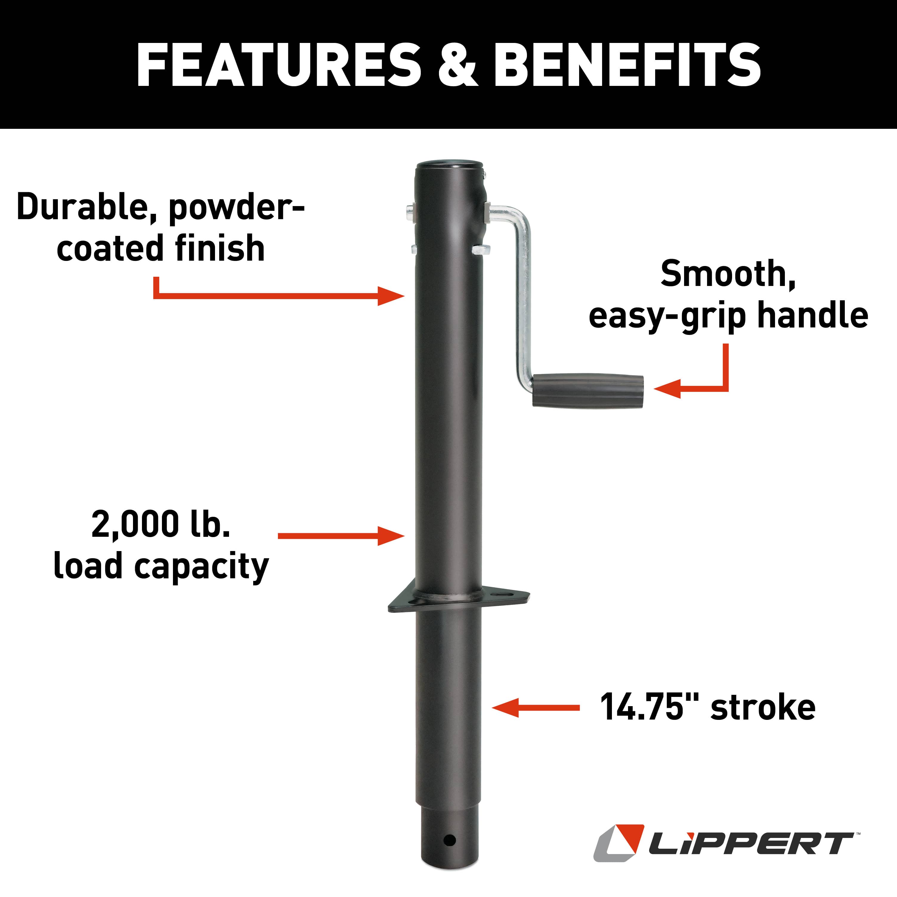 Lippert Manual Sidewinder Tongue Jack #133074 - Image 4