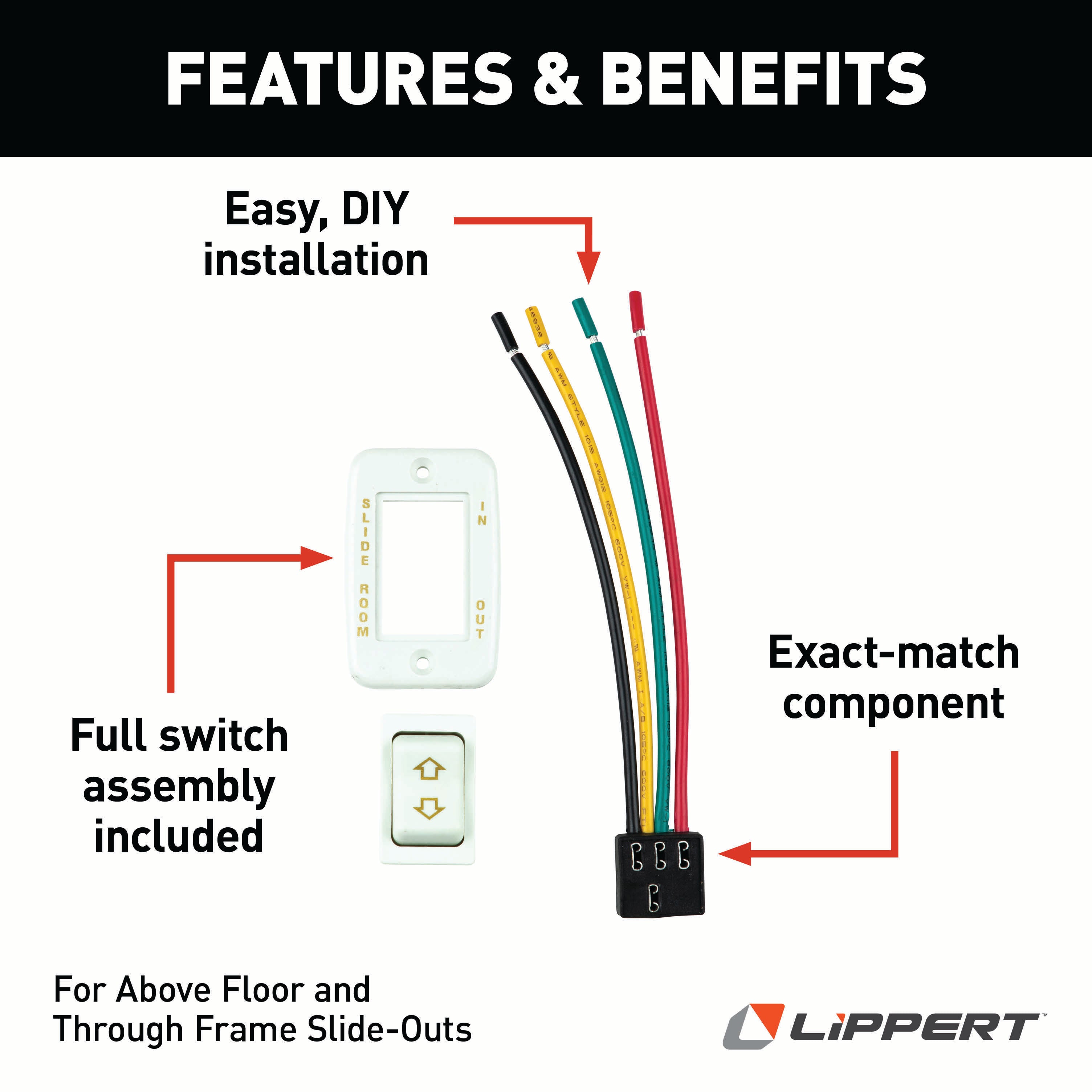 Lippert Rv Slide-Out Electric Switch Assembly - White #117461 - Image 2