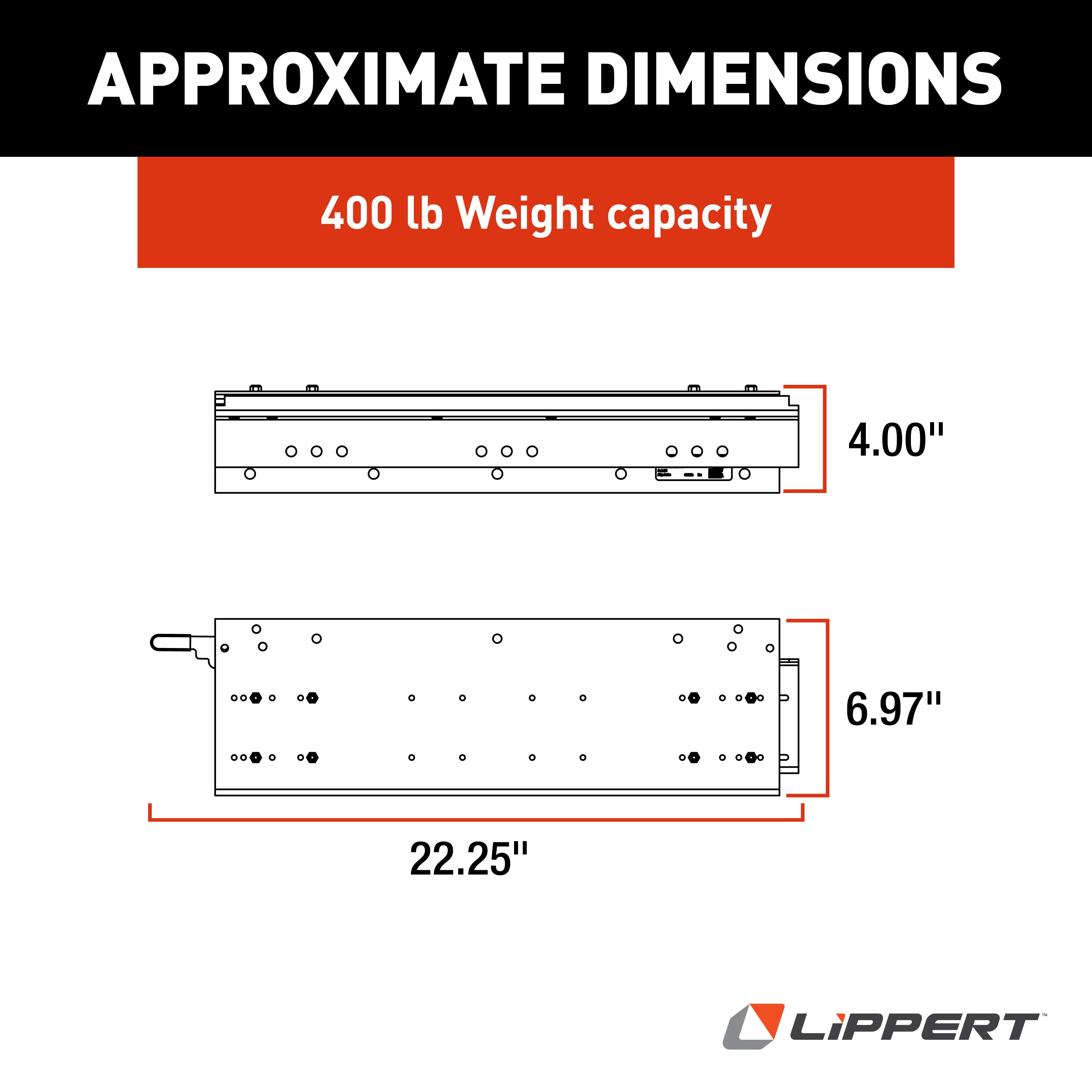 Lippert - 22" Heavy Duty Slide, 400 Lb. Capacity - Image 3