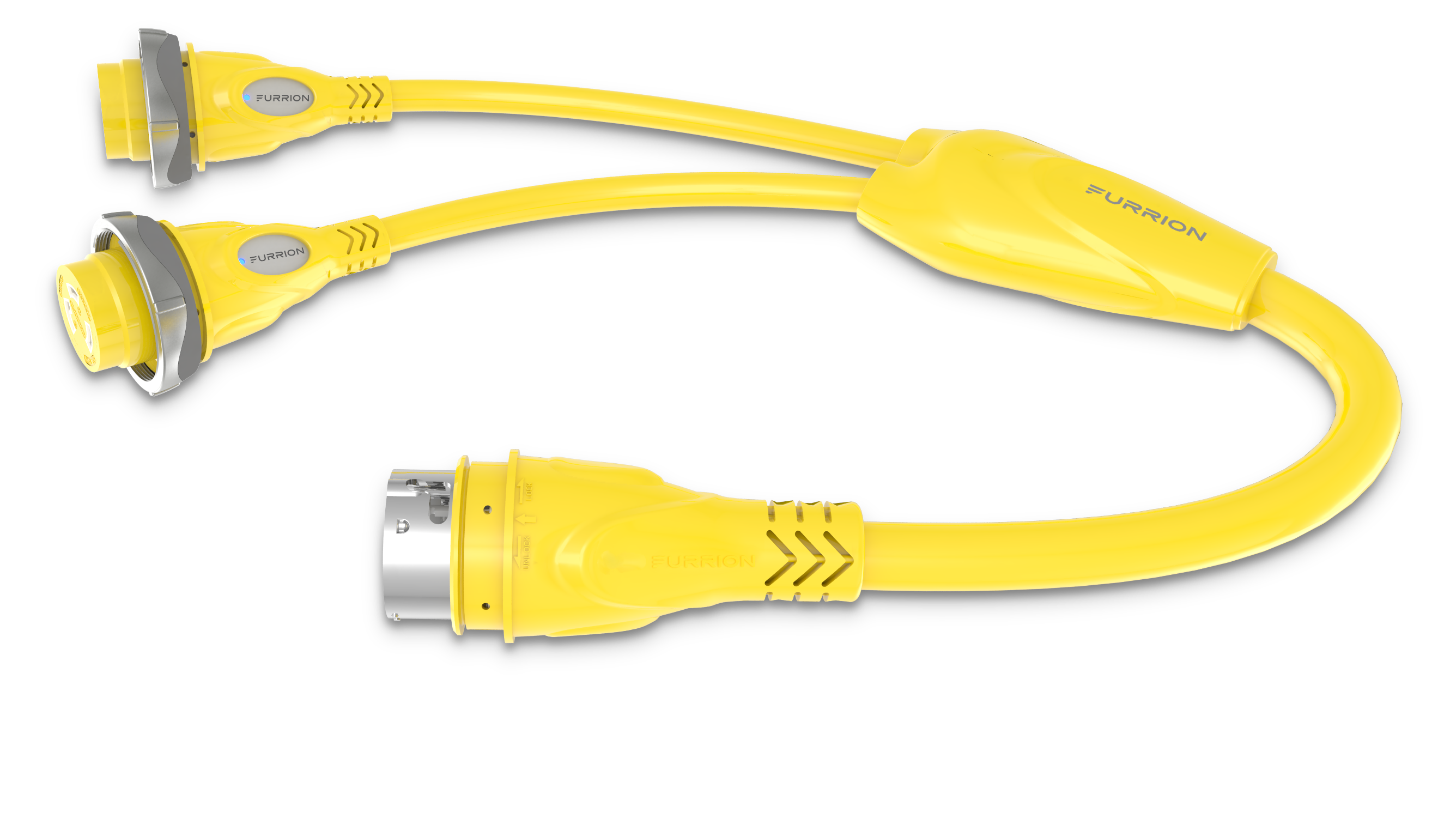 Furrion Y-Adapter - 2(30A) To 50A, 125/250V, Yellow #F3052Y-Sy - Image 1